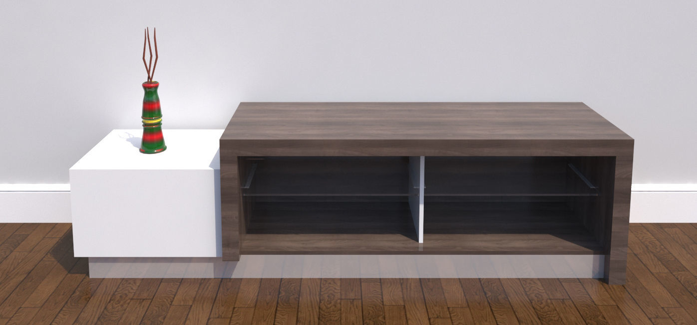 TV Stand-04 and Vase 3D model_2