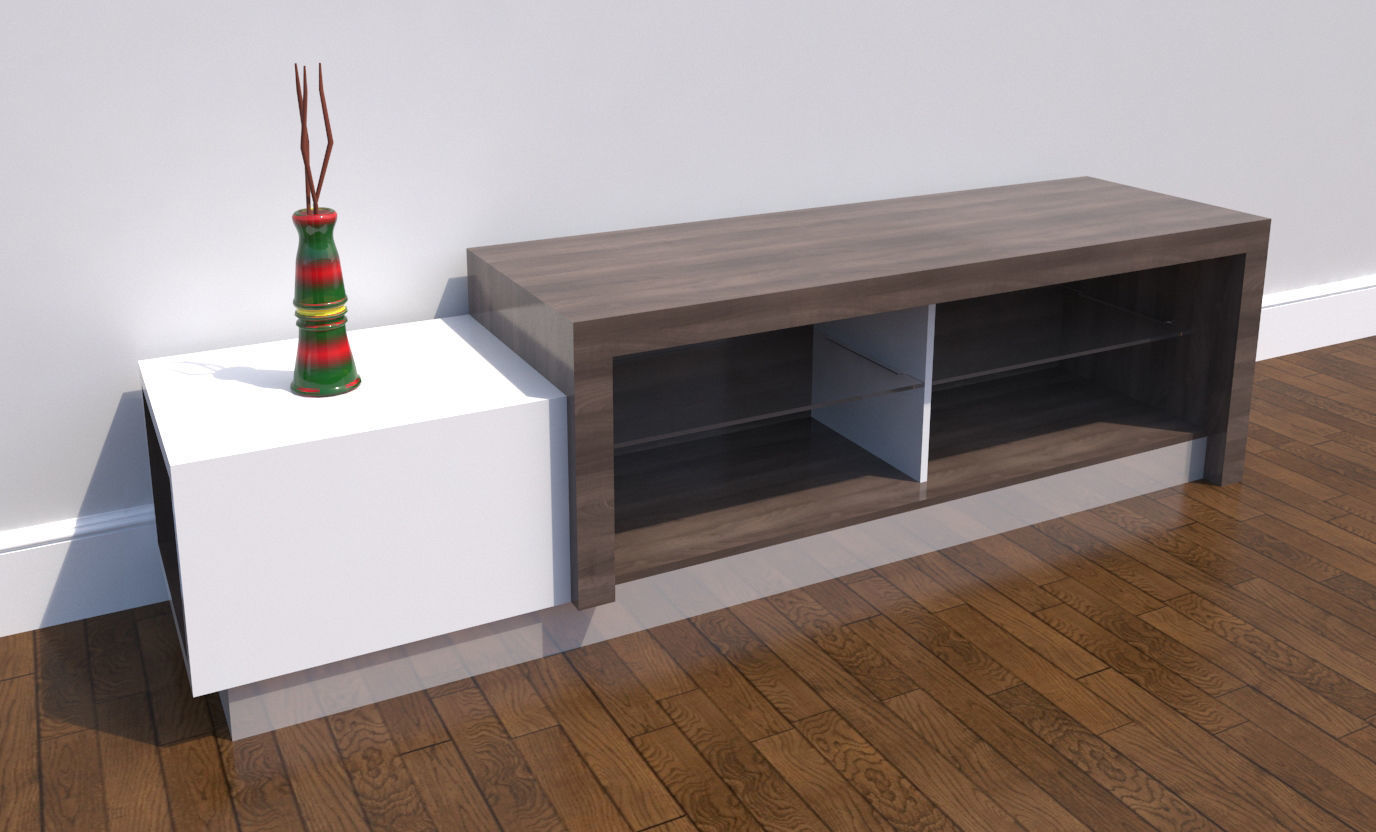 TV Stand-04 and Vase 3D model_4