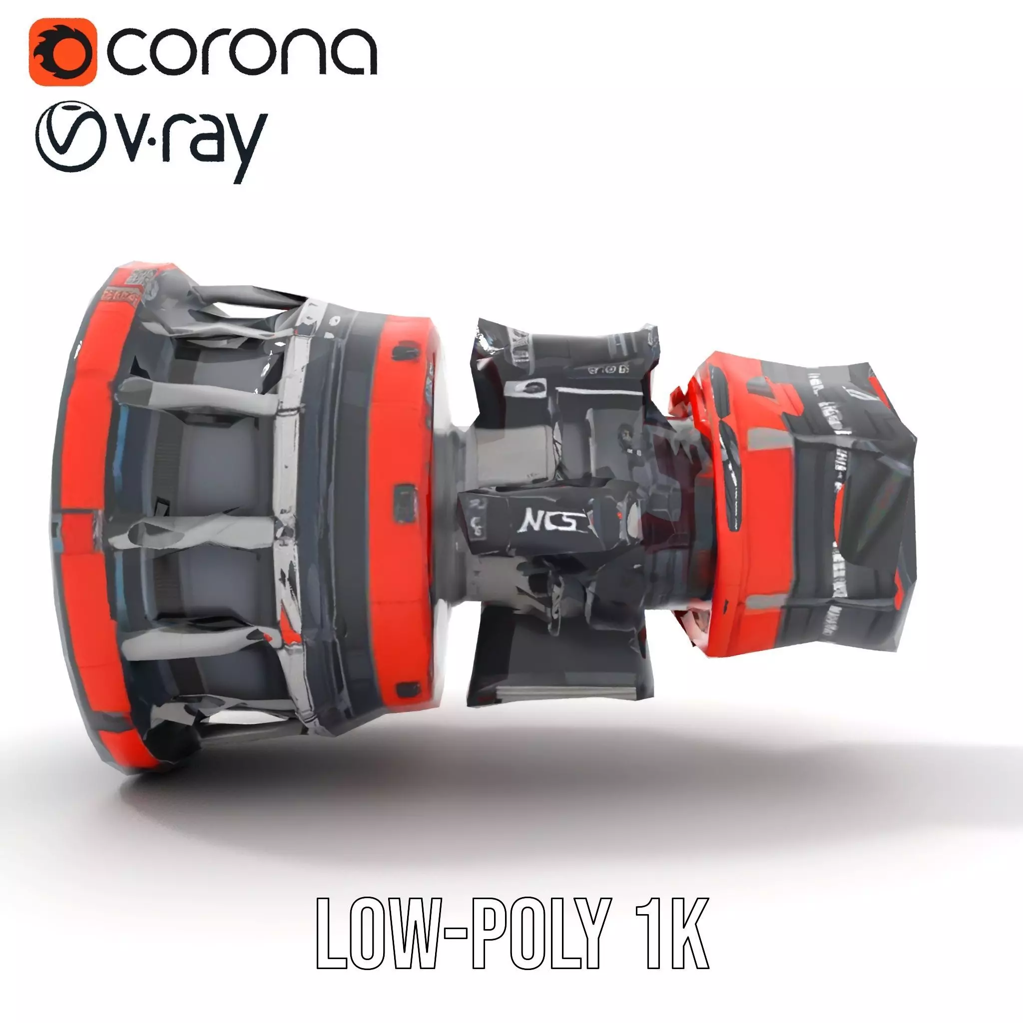 Futuristic Engine Model Pack with Detailed Components Low-poly 3D model_25