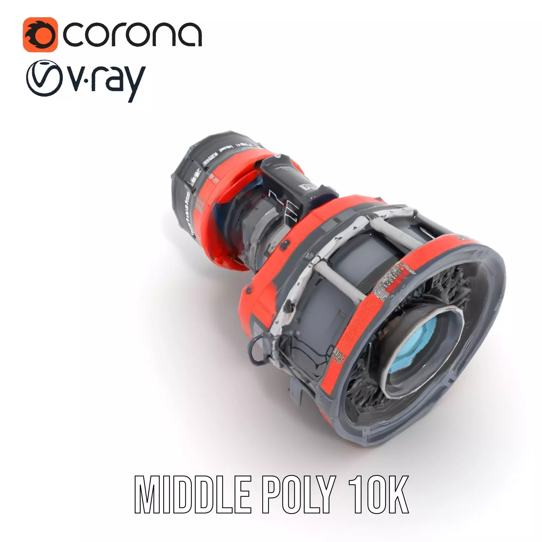 Futuristic Engine Model Pack with Detailed Components Low-poly 3D model_6