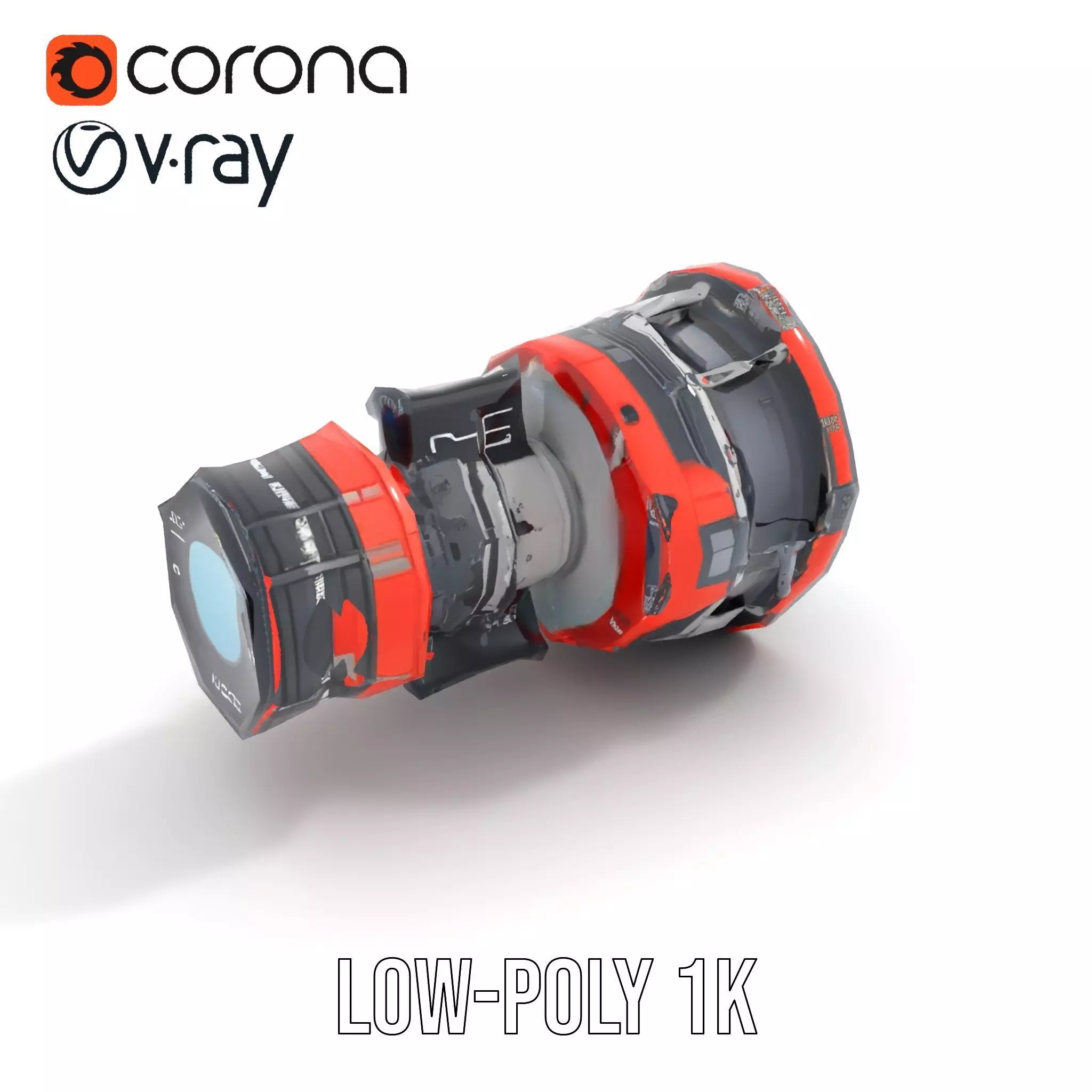 Futuristic Engine Model Pack with Detailed Components Low-poly 3D model_22