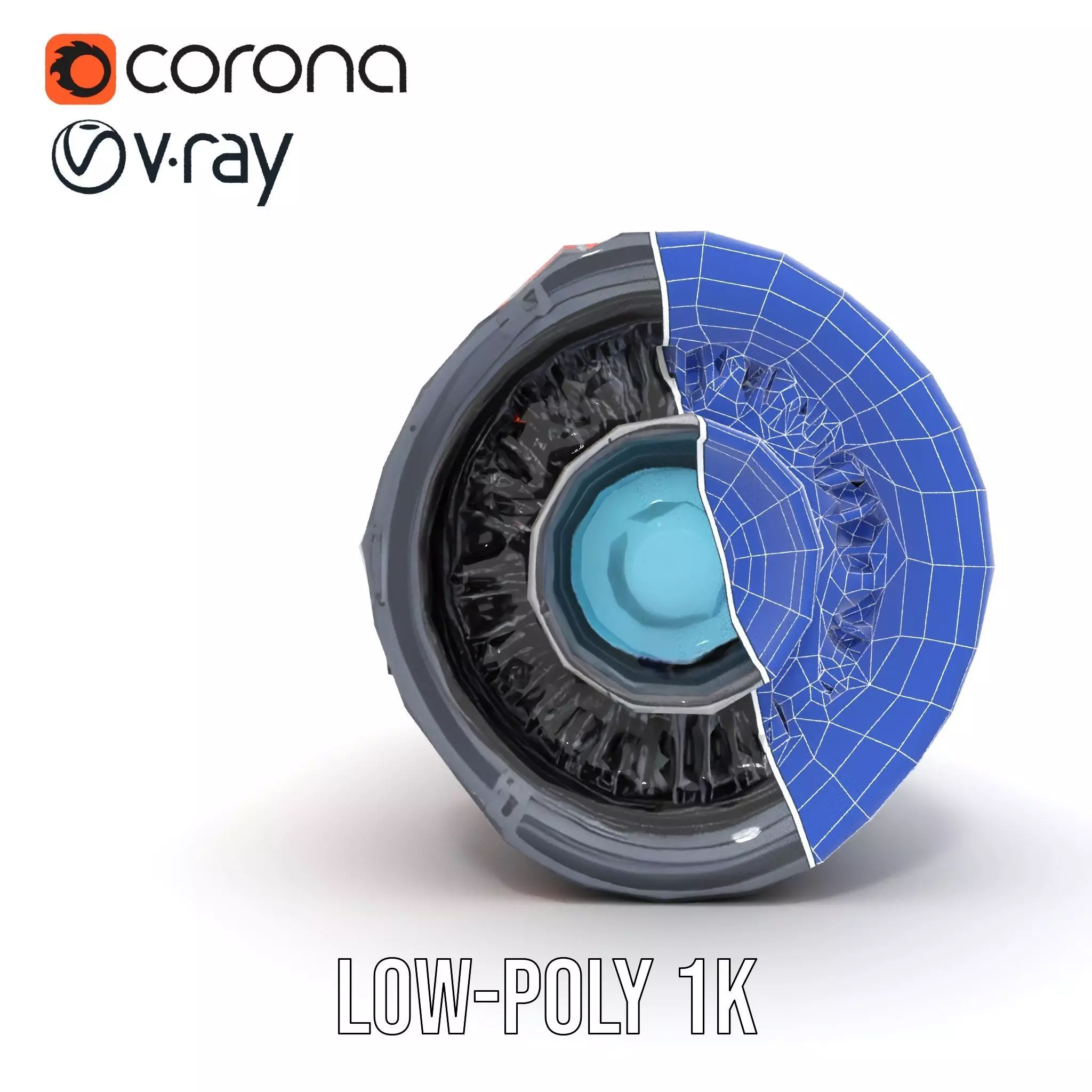 Futuristic Engine Model Pack with Detailed Components Low-poly 3D model_30