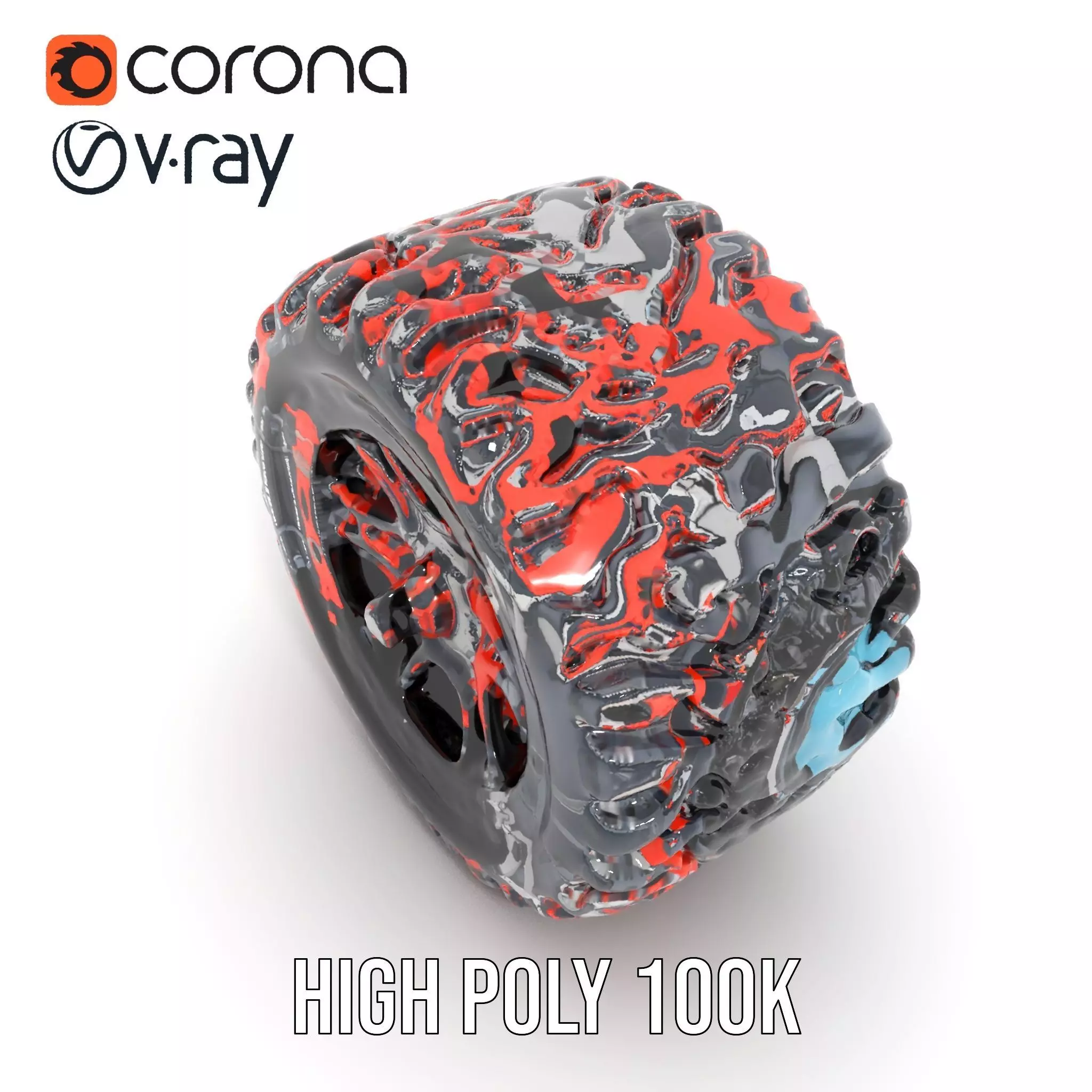 Futuristic Engine Model Pack with Detailed Components Low-poly 3D model_14