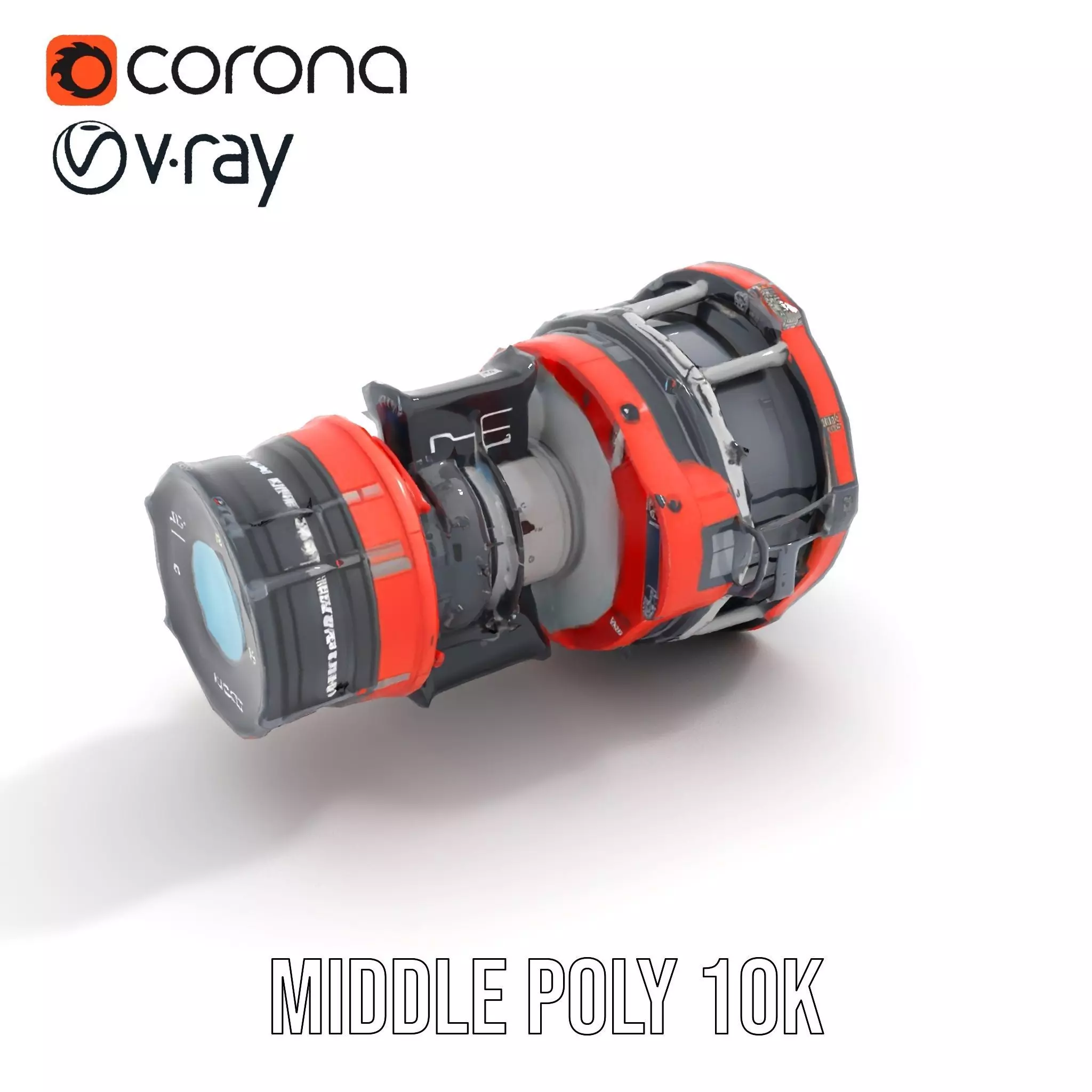 Futuristic Engine Model Pack with Detailed Components Low-poly 3D model_12