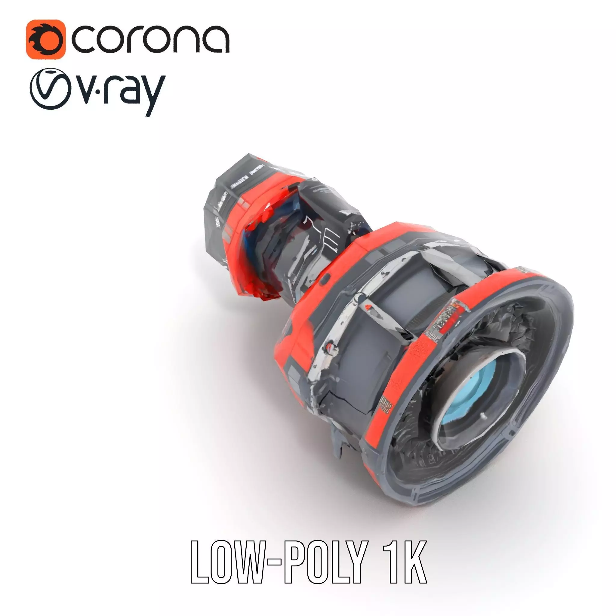 Futuristic Engine Model Pack with Detailed Components Low-poly 3D model_11