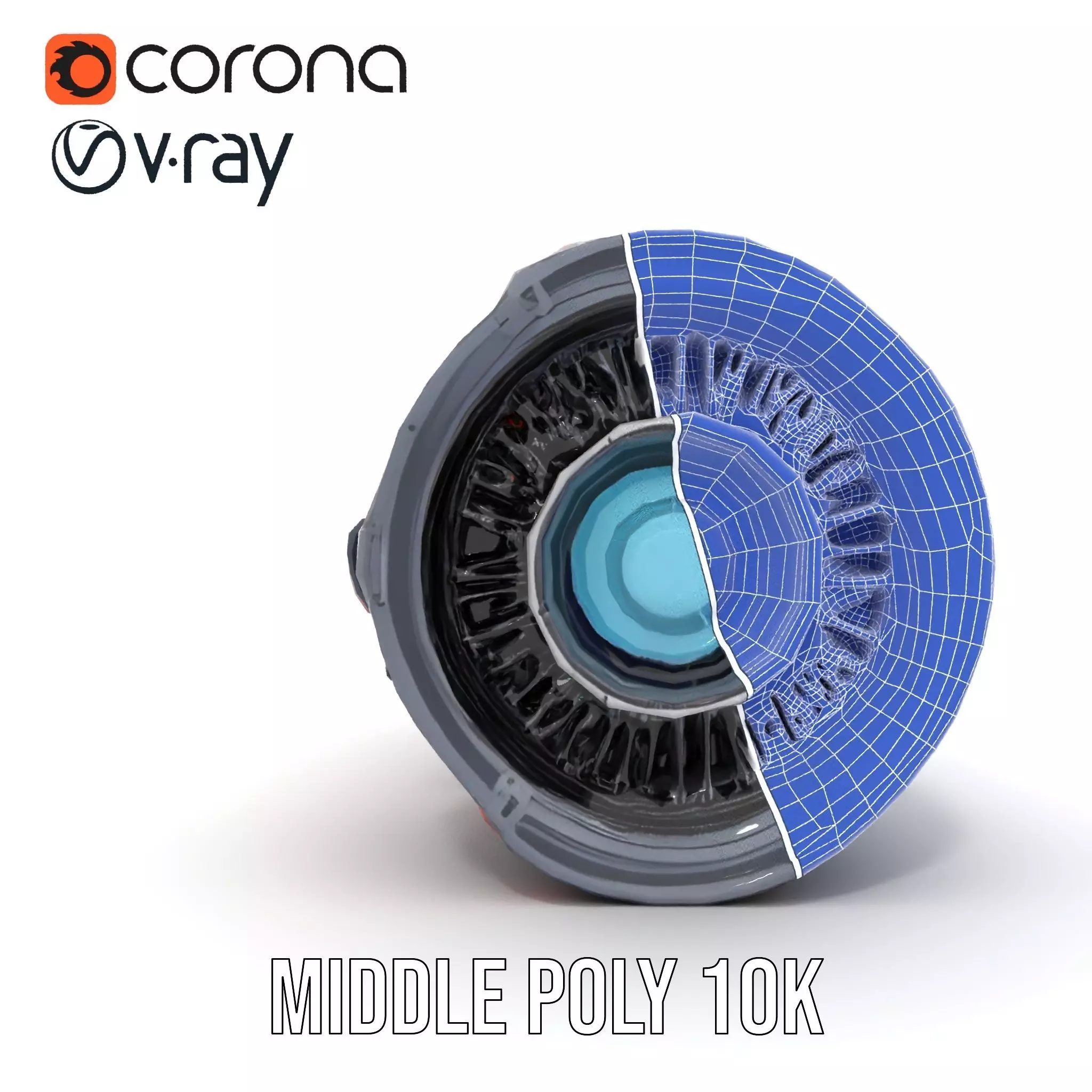 Futuristic Engine Model Pack with Detailed Components Low-poly 3D model_27