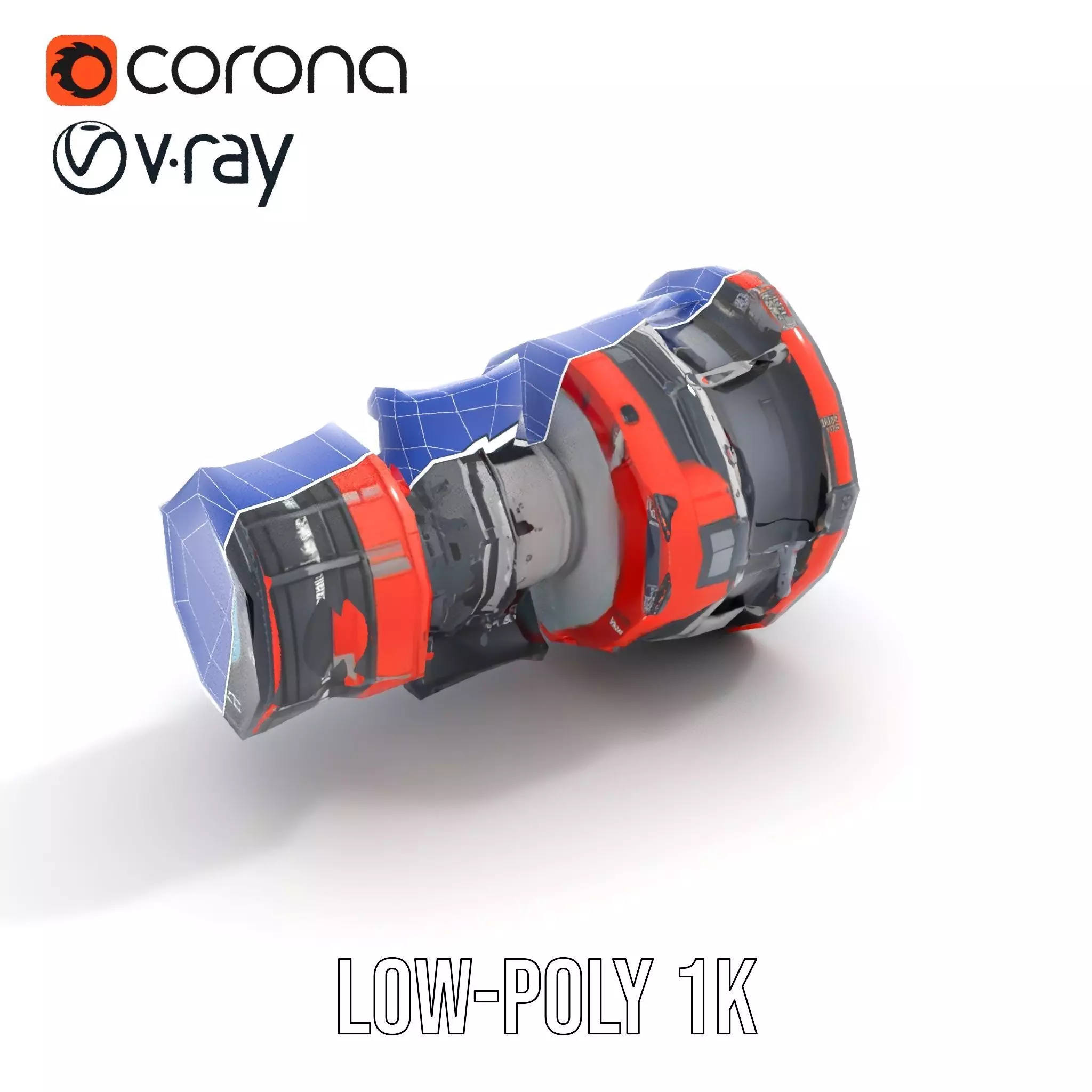 Futuristic Engine Model Pack with Detailed Components Low-poly 3D model_19