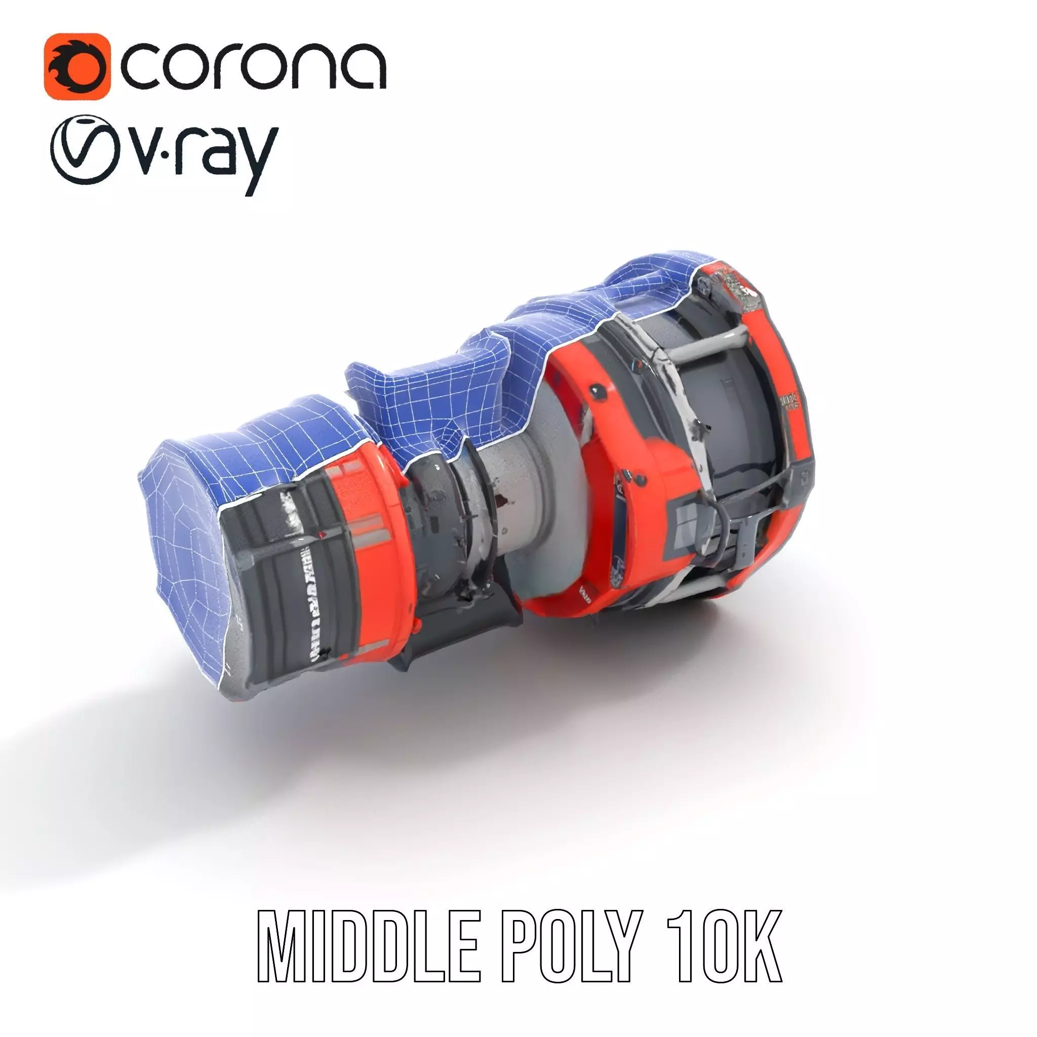 Futuristic Engine Model Pack with Detailed Components Low-poly 3D model_29