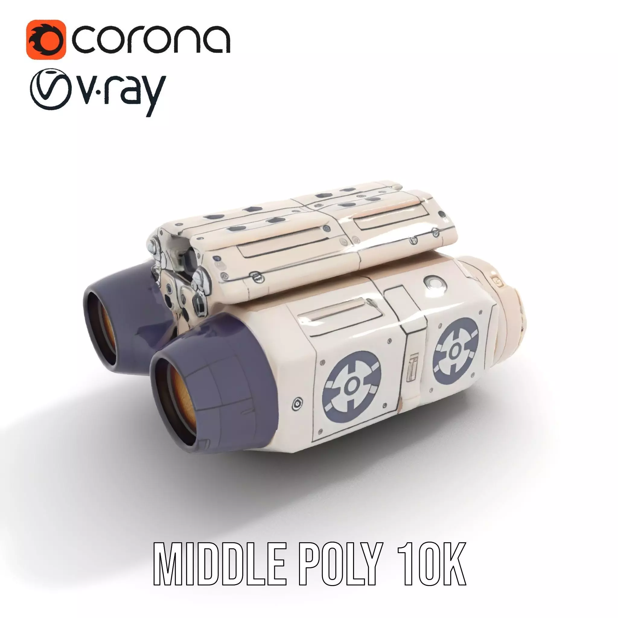 Futuristic Binoculars Model Pack with SciFi Design Low-poly 3D model_5