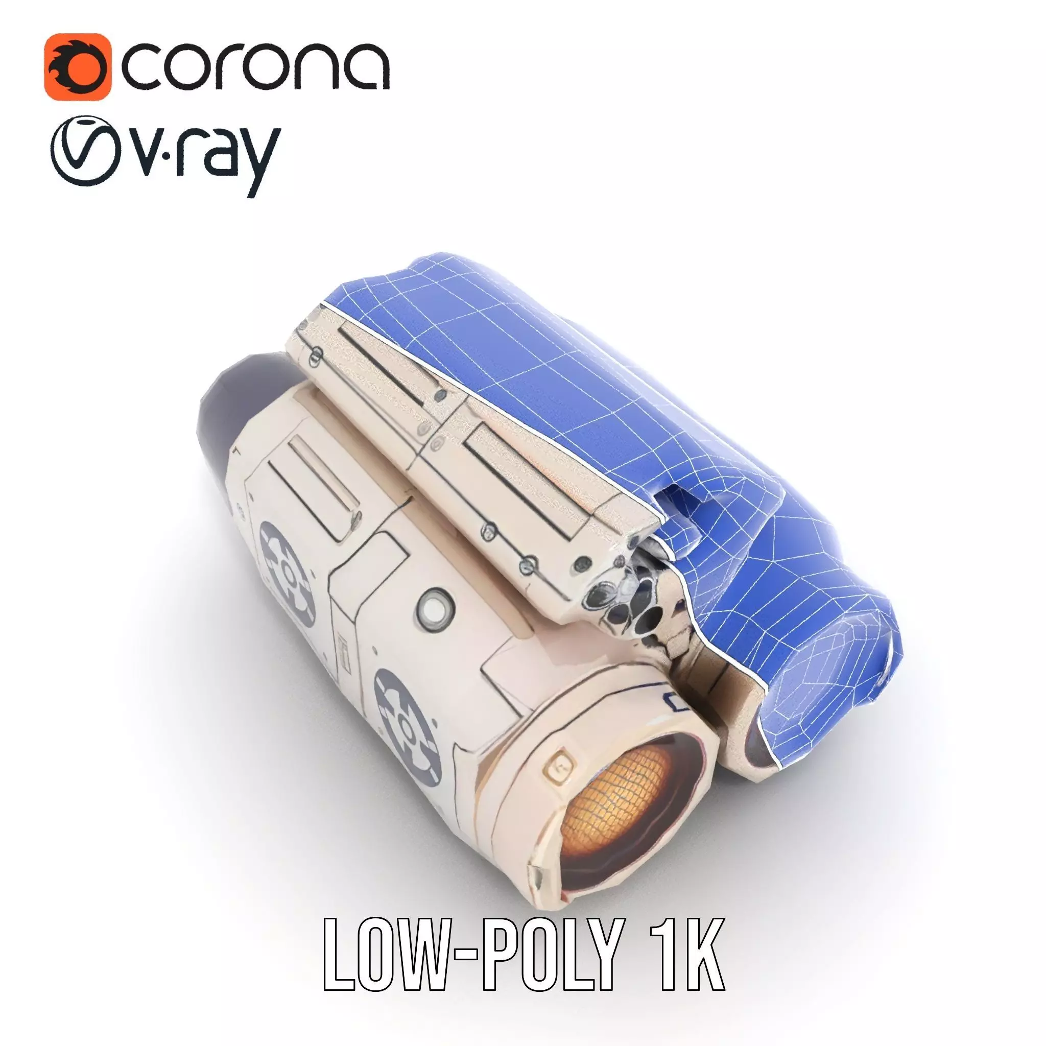 Futuristic Binoculars Model Pack with SciFi Design Low-poly 3D model_22