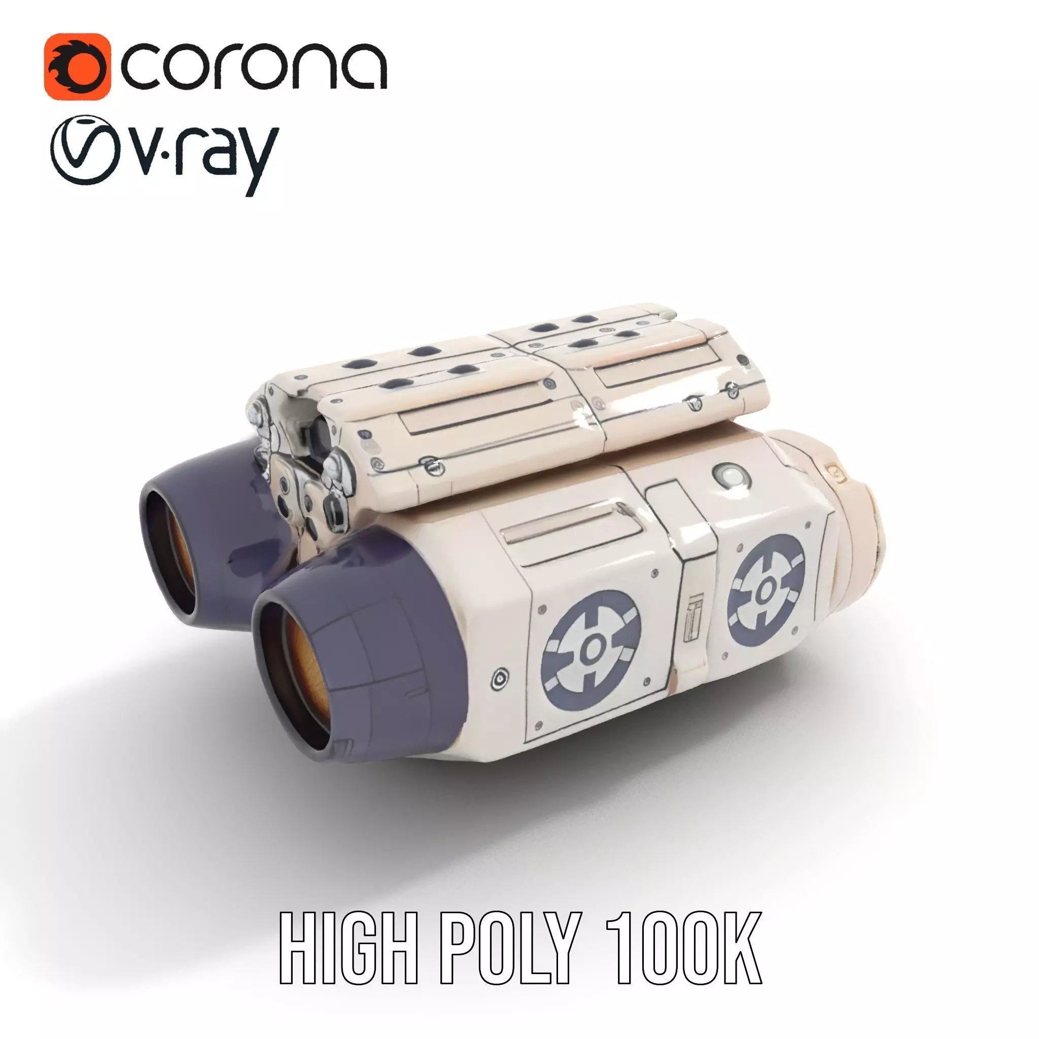 Futuristic Binoculars Model Pack with SciFi Design Low-poly 3D model_9