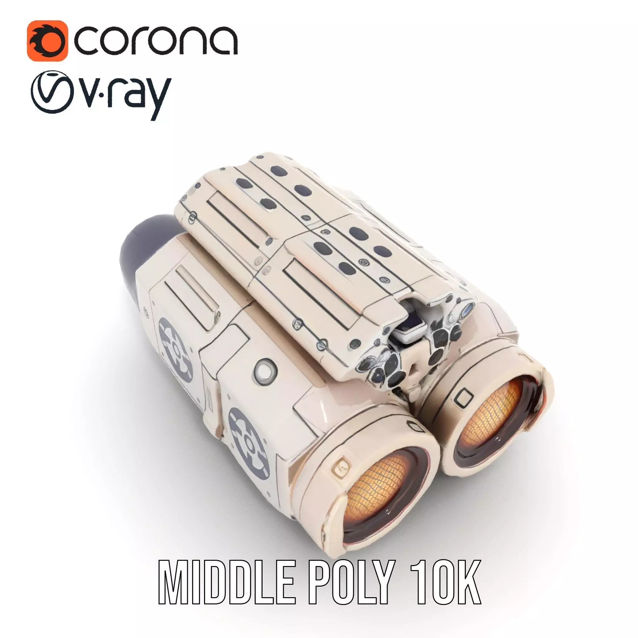 Futuristic Binoculars Model Pack with SciFi Design Low-poly 3D model_15