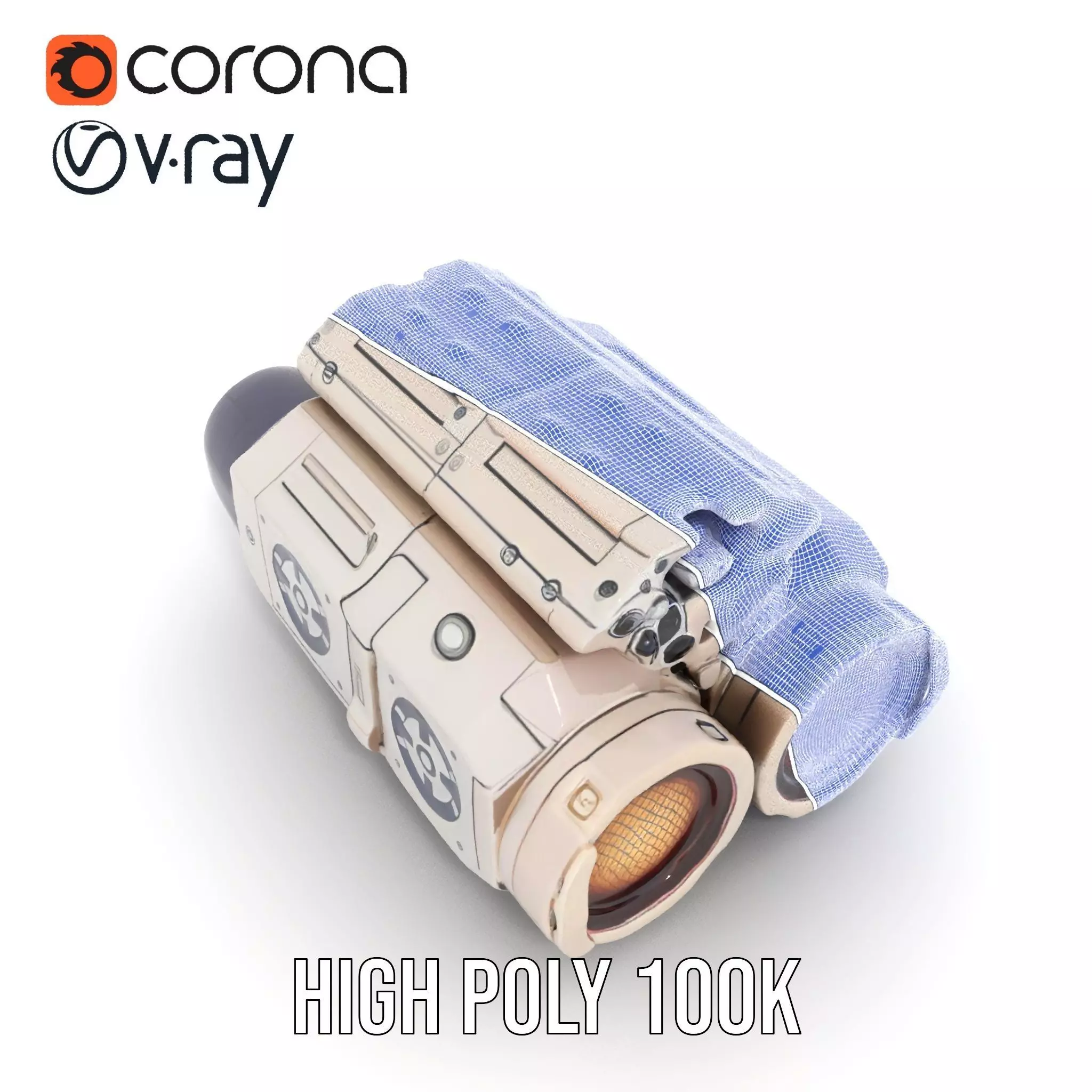 Futuristic Binoculars Model Pack with SciFi Design Low-poly 3D model_32