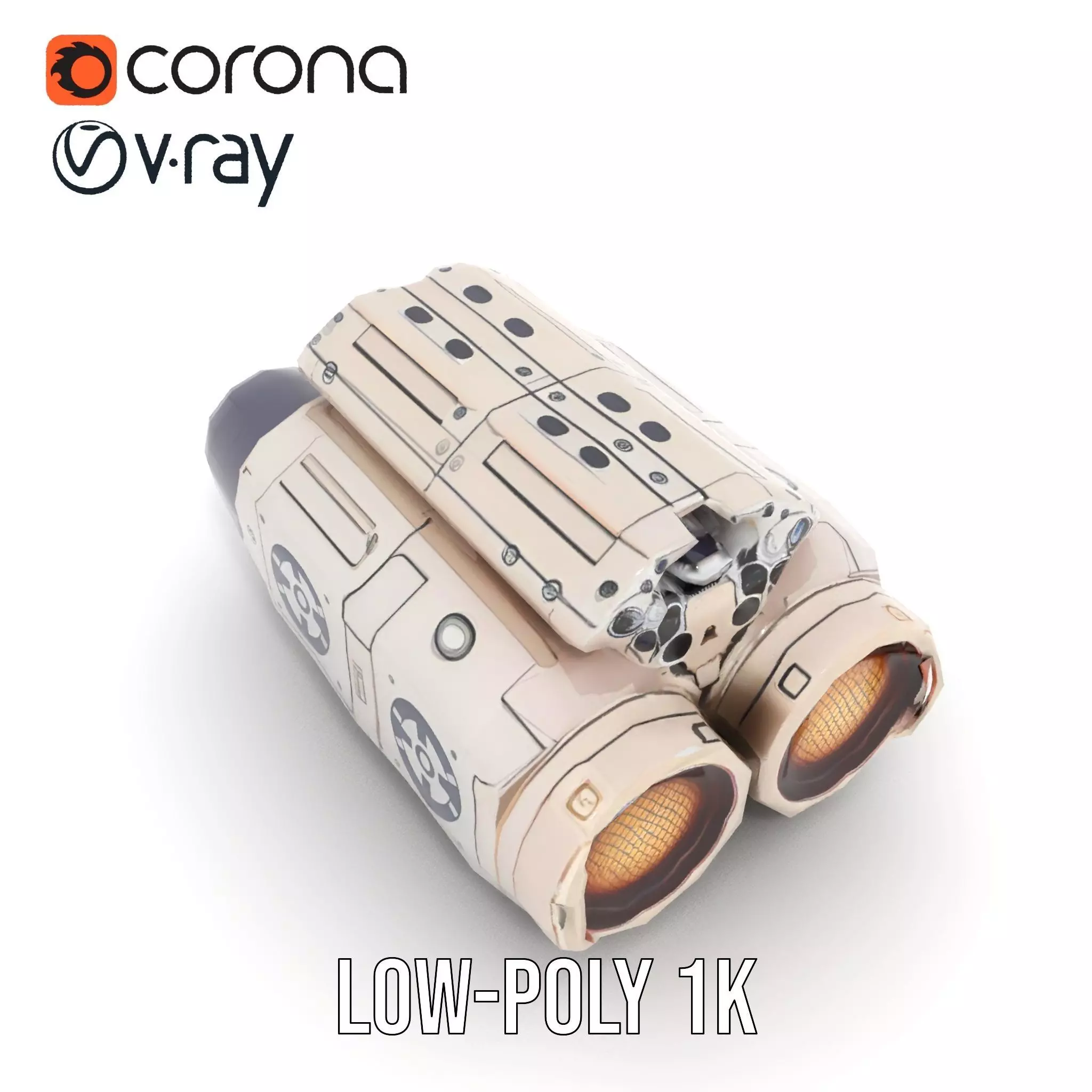 Futuristic Binoculars Model Pack with SciFi Design Low-poly 3D model_16