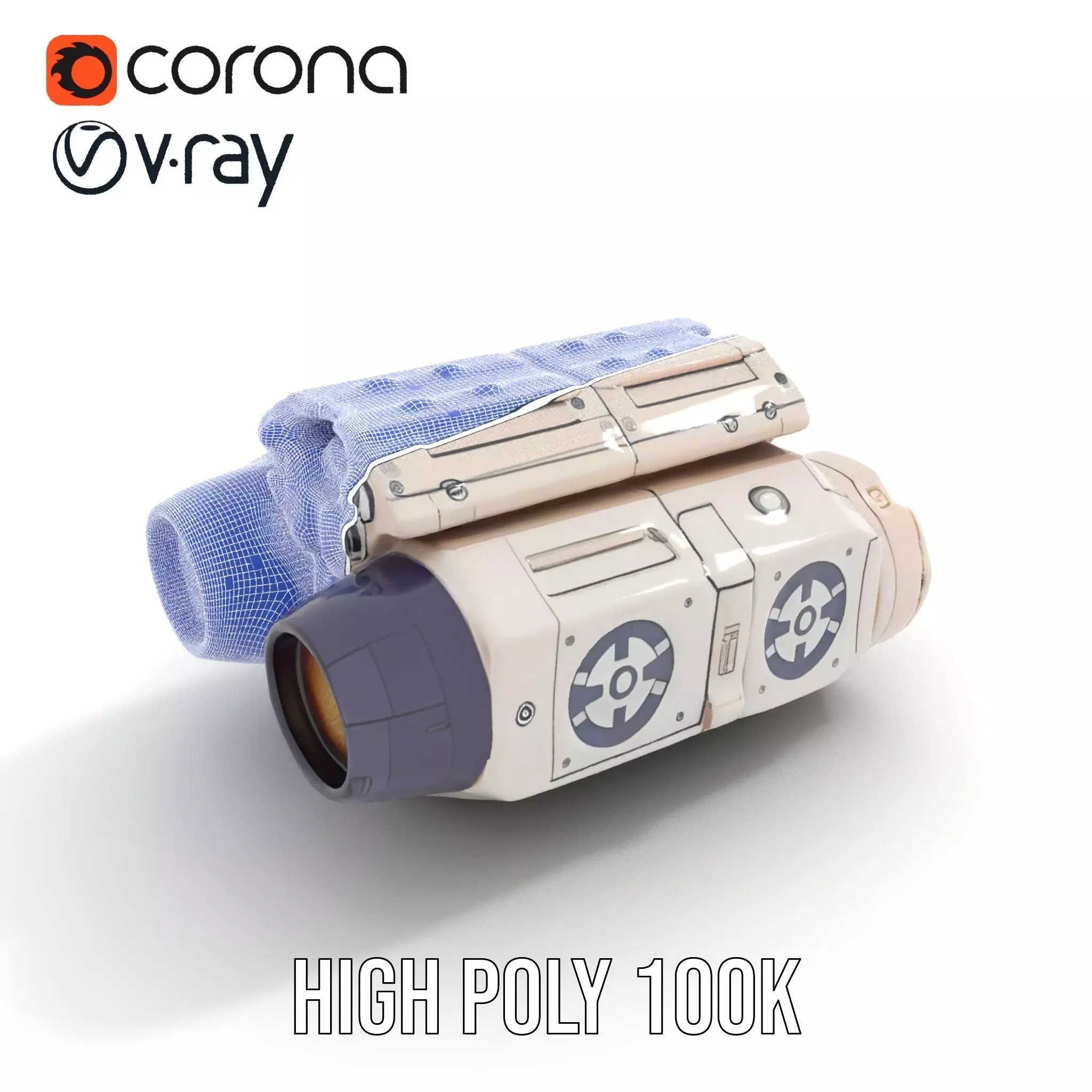 Futuristic Binoculars Model Pack with SciFi Design Low-poly 3D model_20