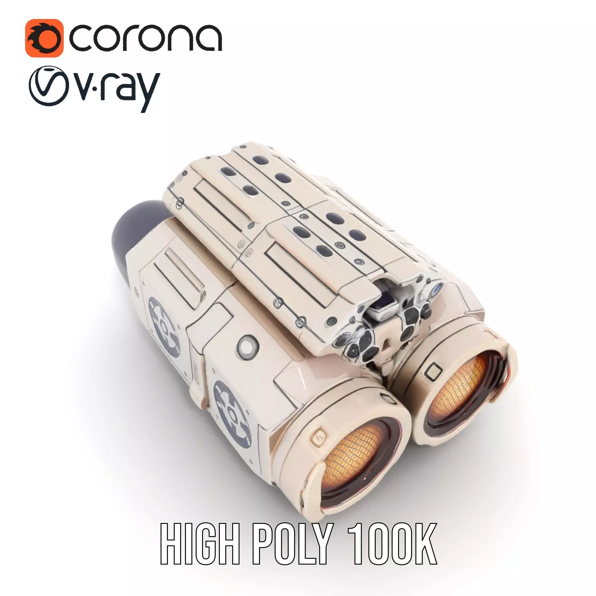 Futuristic Binoculars Model Pack with SciFi Design Low-poly 3D model_17