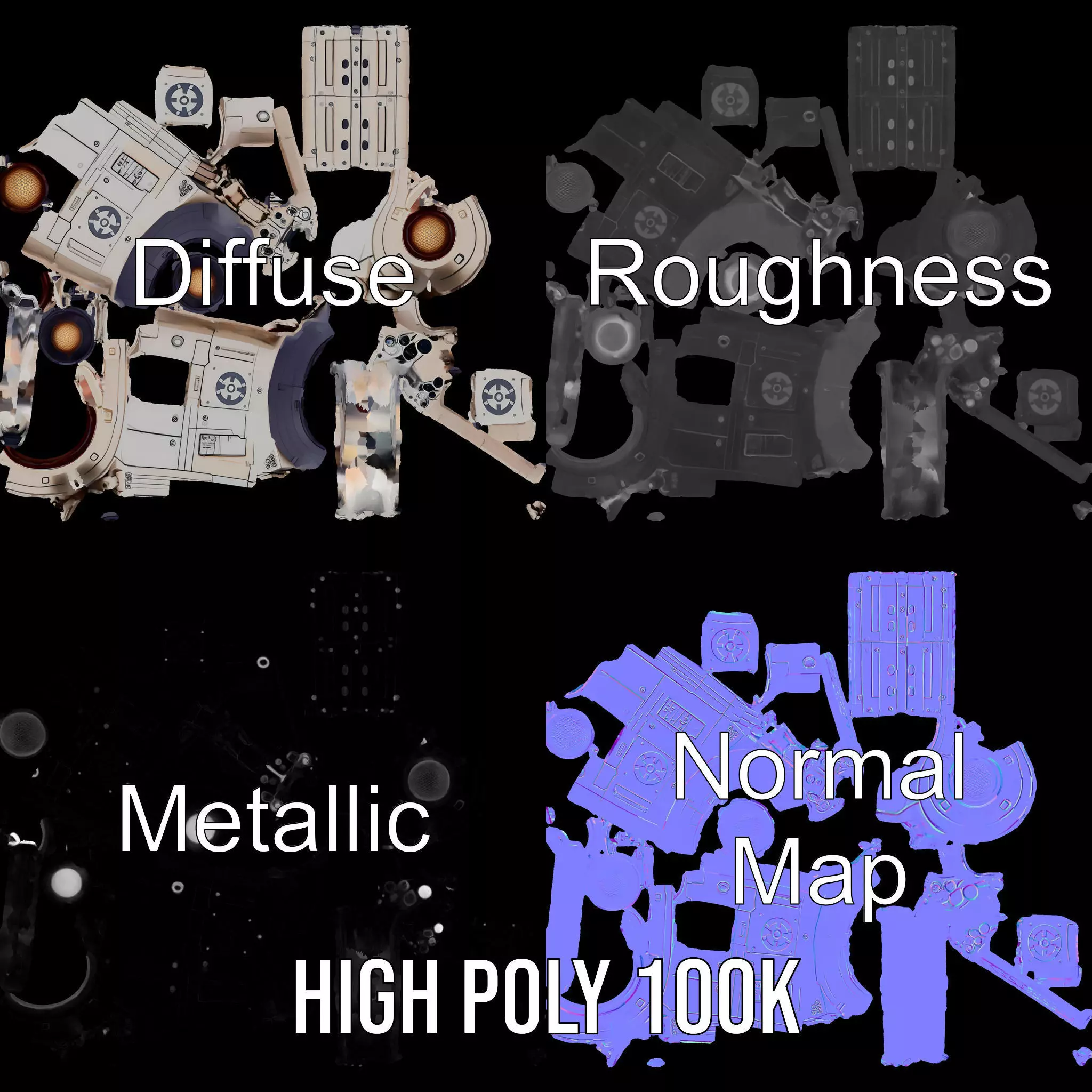 Futuristic Binoculars Model Pack with SciFi Design Low-poly 3D model_3