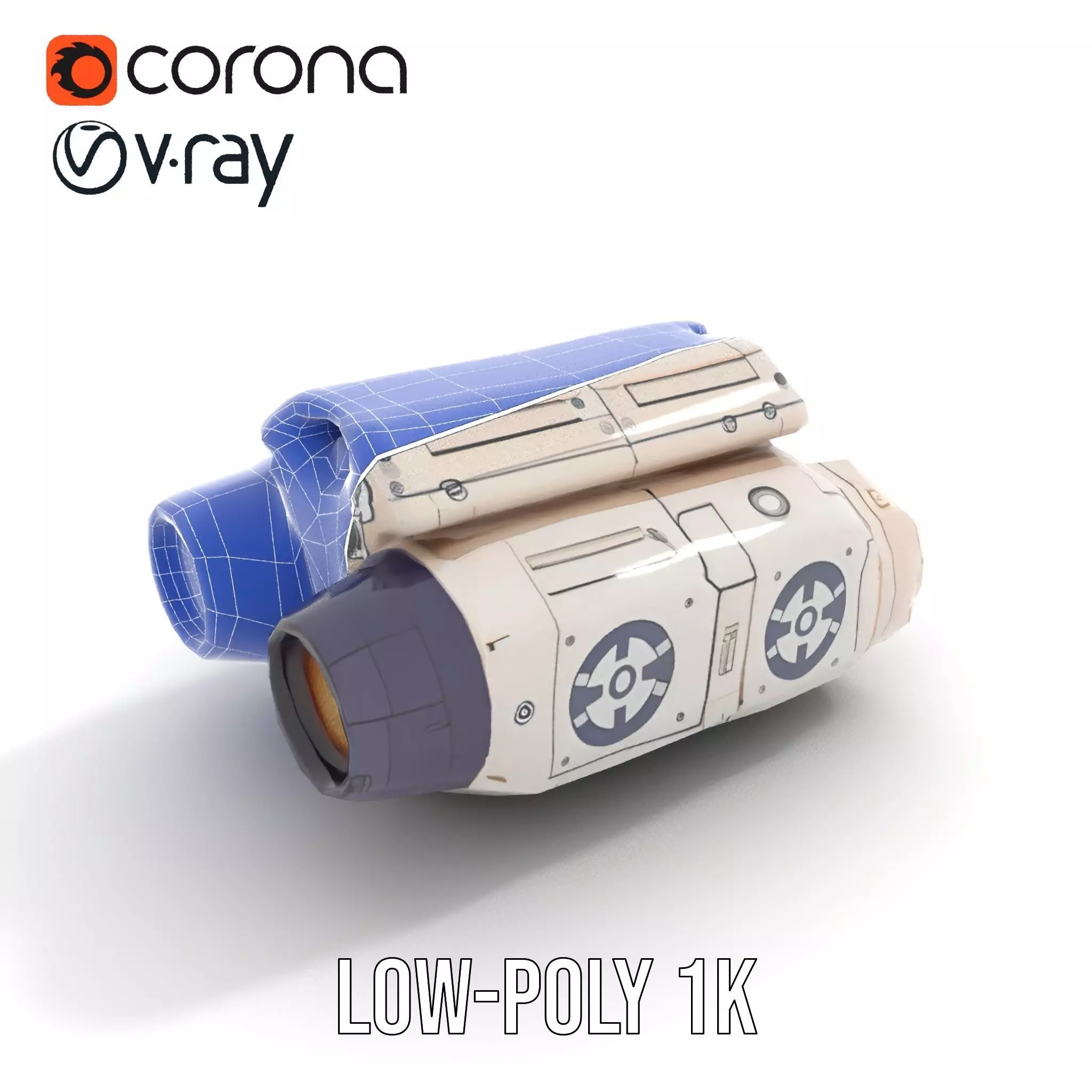 Futuristic Binoculars Model Pack with SciFi Design Low-poly 3D model_25