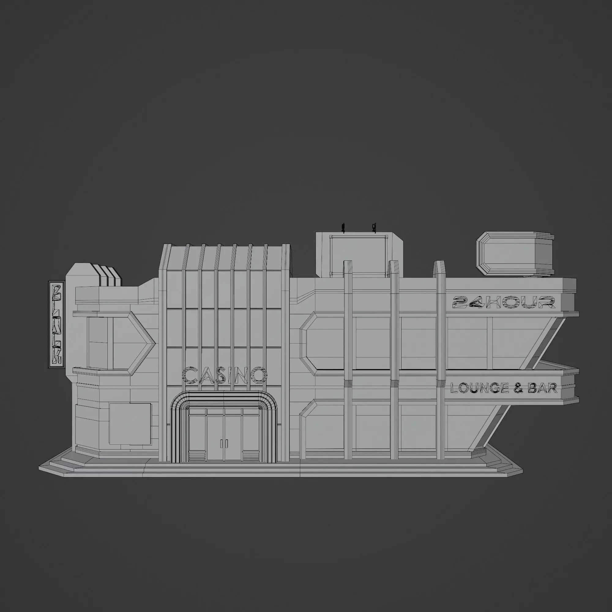 SCIFI CYBERPUNK FUTURISTIC NEON BUILDING 01 Low-poly 3D model_11