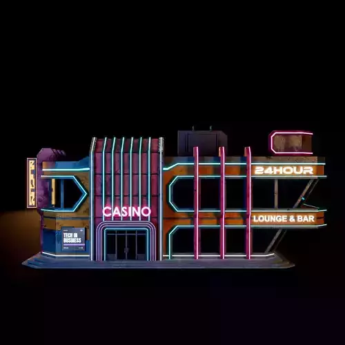 SCIFI CYBERPUNK FUTURISTIC NEON BUILDING 01 Low-poly 3D model SCIFI CYBERPUNK FUTURISTIC NEON BUILDING 01 Low-poly 3D model