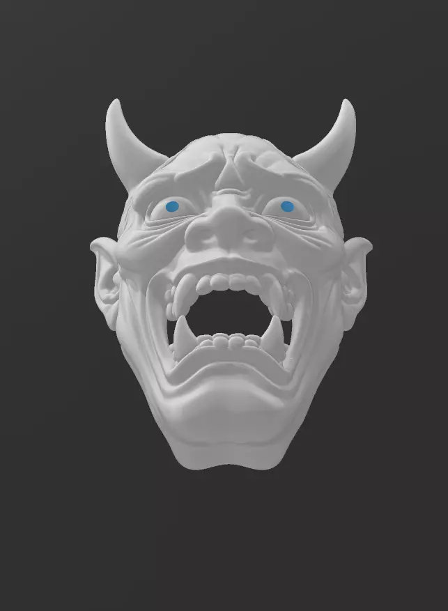 Hannya mask mascara blanca 3D print model_6