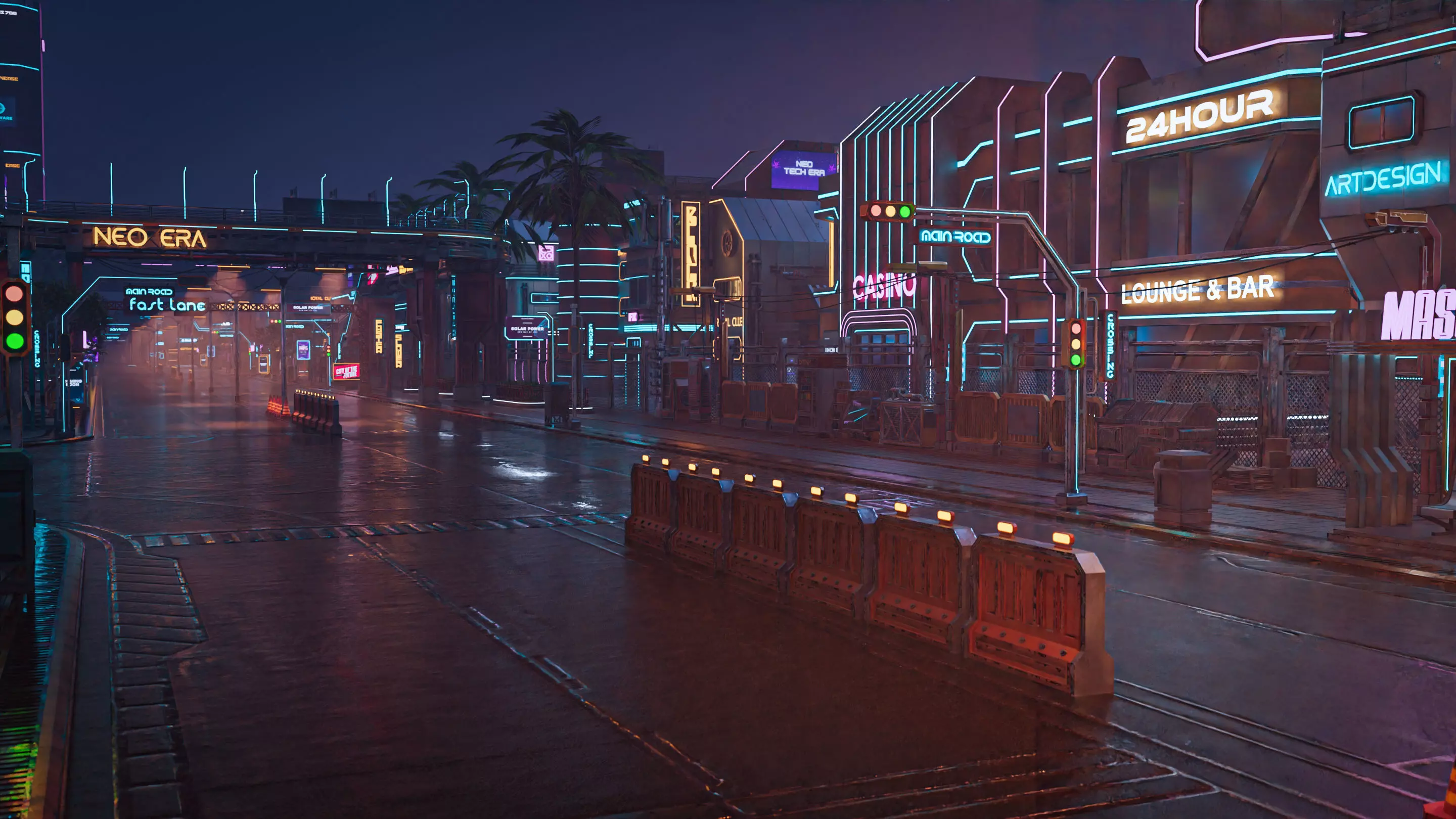 SCIFI CYBERPUNK FUTURISTIC NEON BUILDING 03 Low-poly 3D model_16