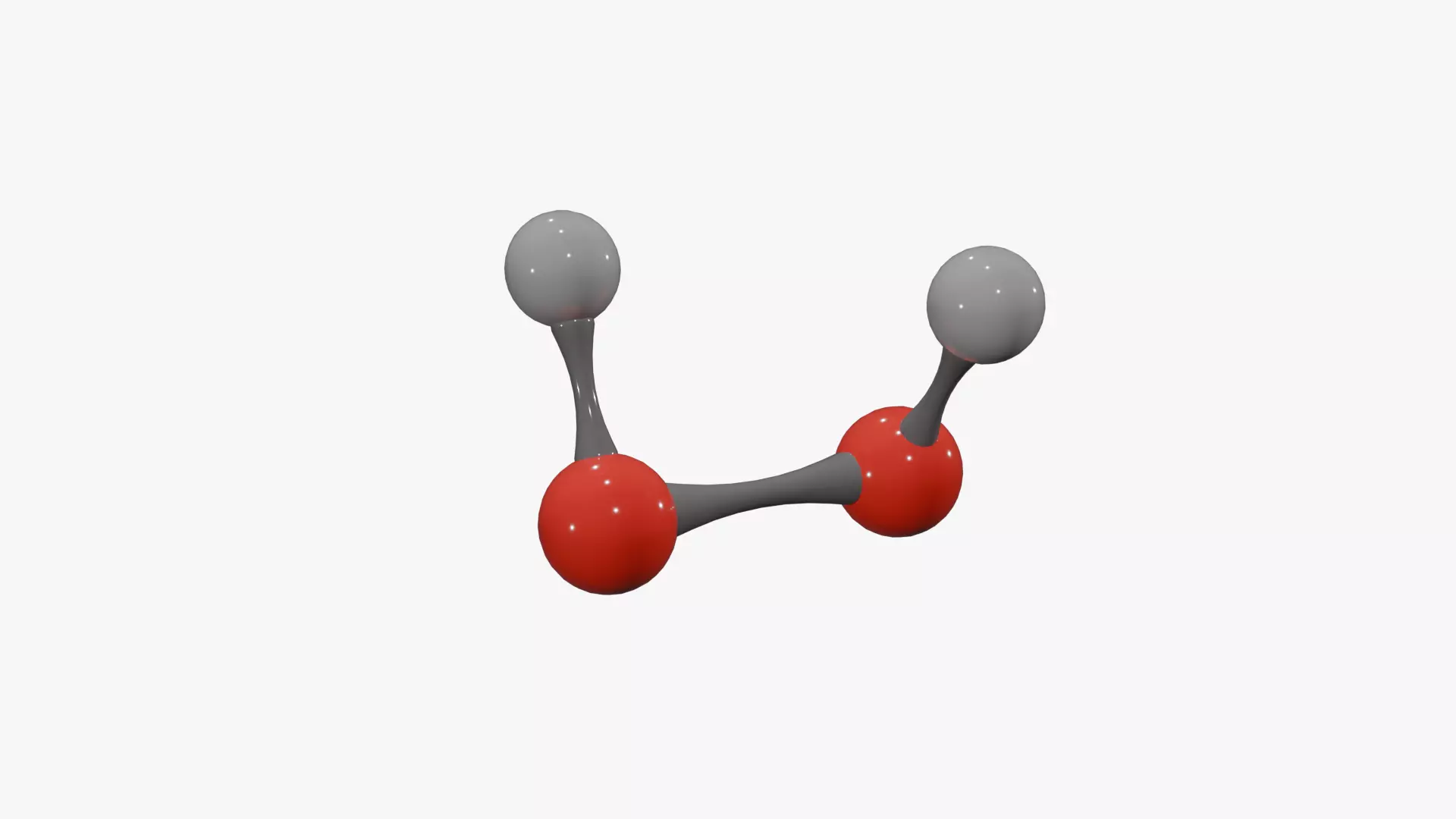 Hydrogen peroxide Molecule Low-poly 3D model_1