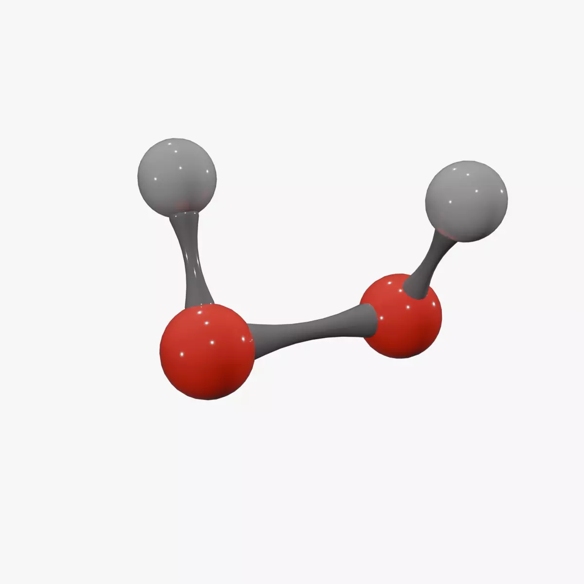 Hydrogen peroxide Molecule Low-poly 3D model_0