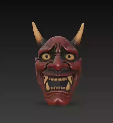 Oni mask red mascara oni roja 3D print model