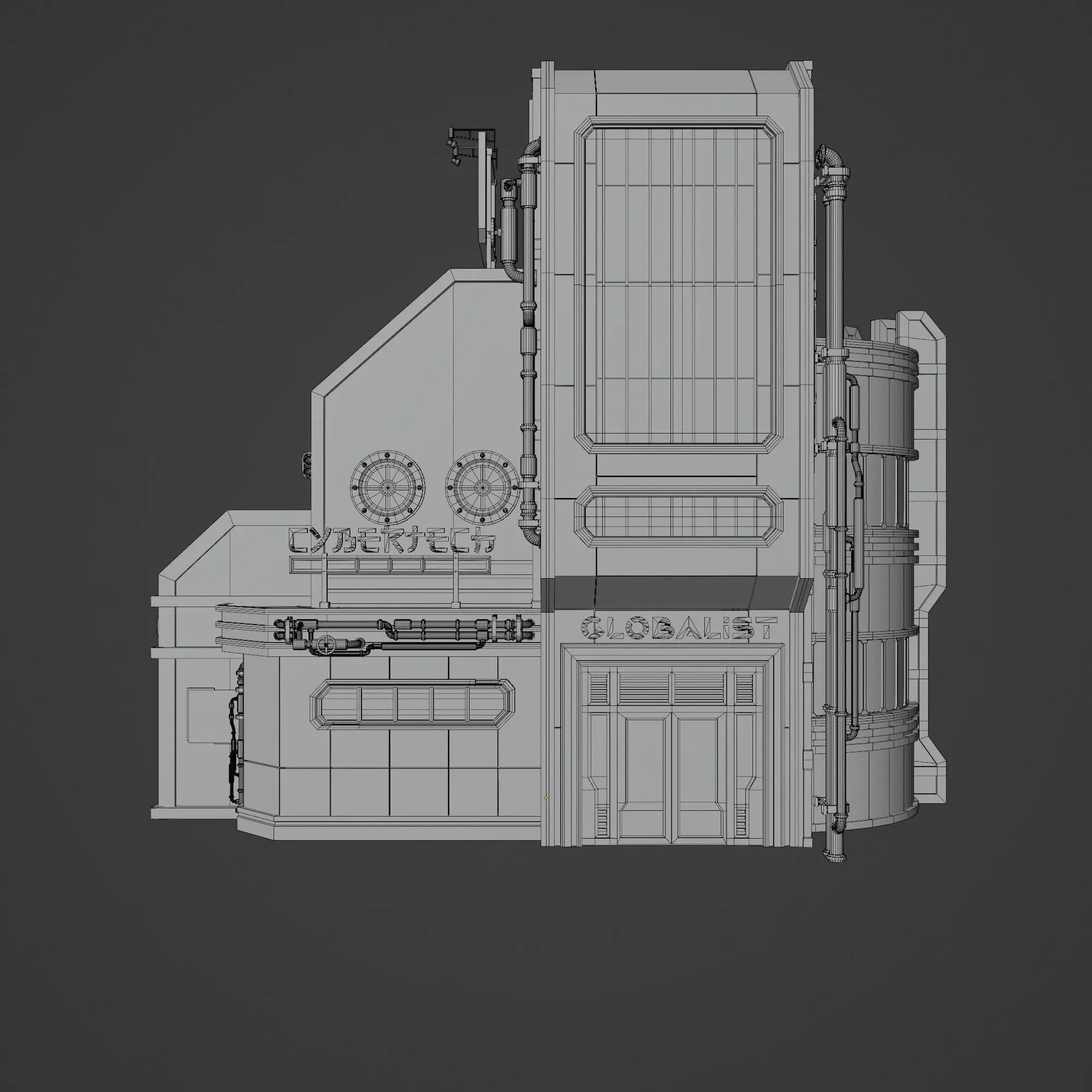 SCIFI CYBERPUNK FUTURISTIC NEON BUILDING 07 Low-poly 3D model_11