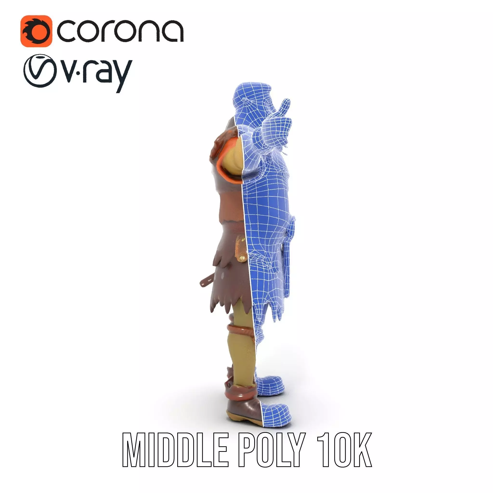 Orc Warrior Model Pack with Detailed Armor Low-poly 3D model_30