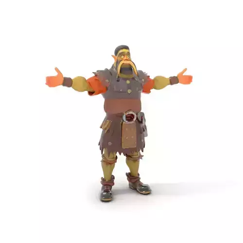 Orc Warrior Model Pack with Detailed Armor Low-poly 3D model