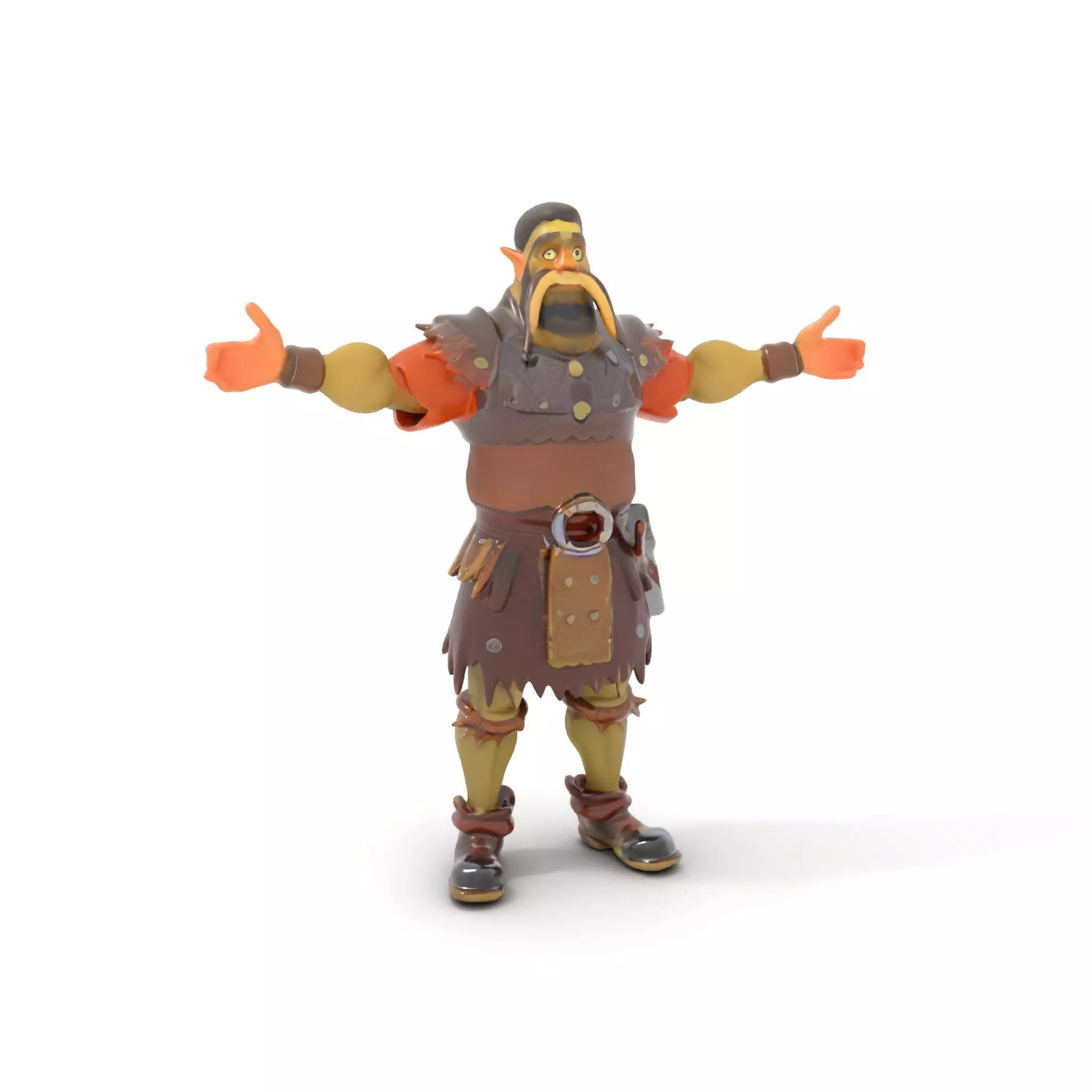 Orc Warrior Model Pack with Detailed Armor Low-poly 3D model_0