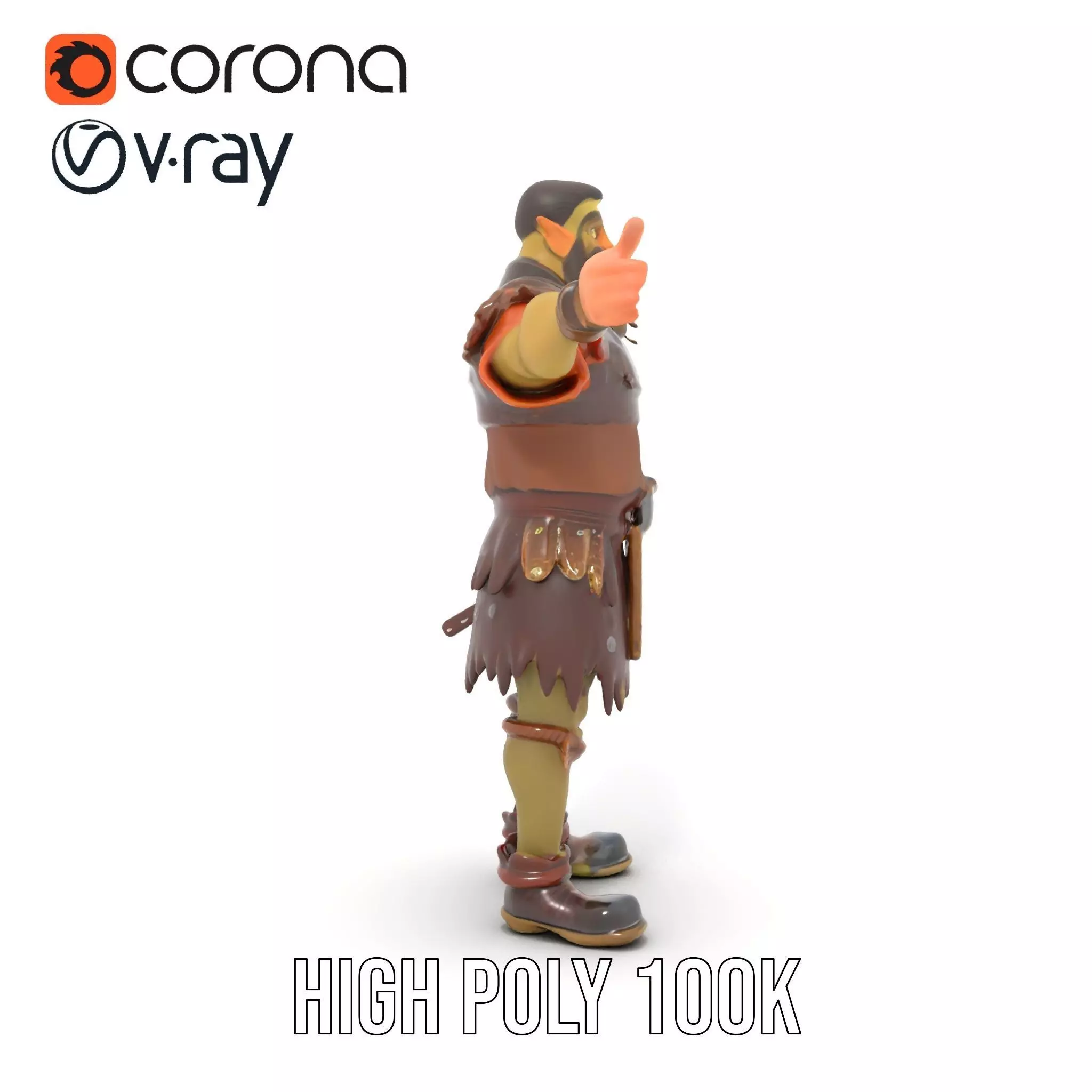 Orc Warrior Model Pack with Detailed Armor Low-poly 3D model_27