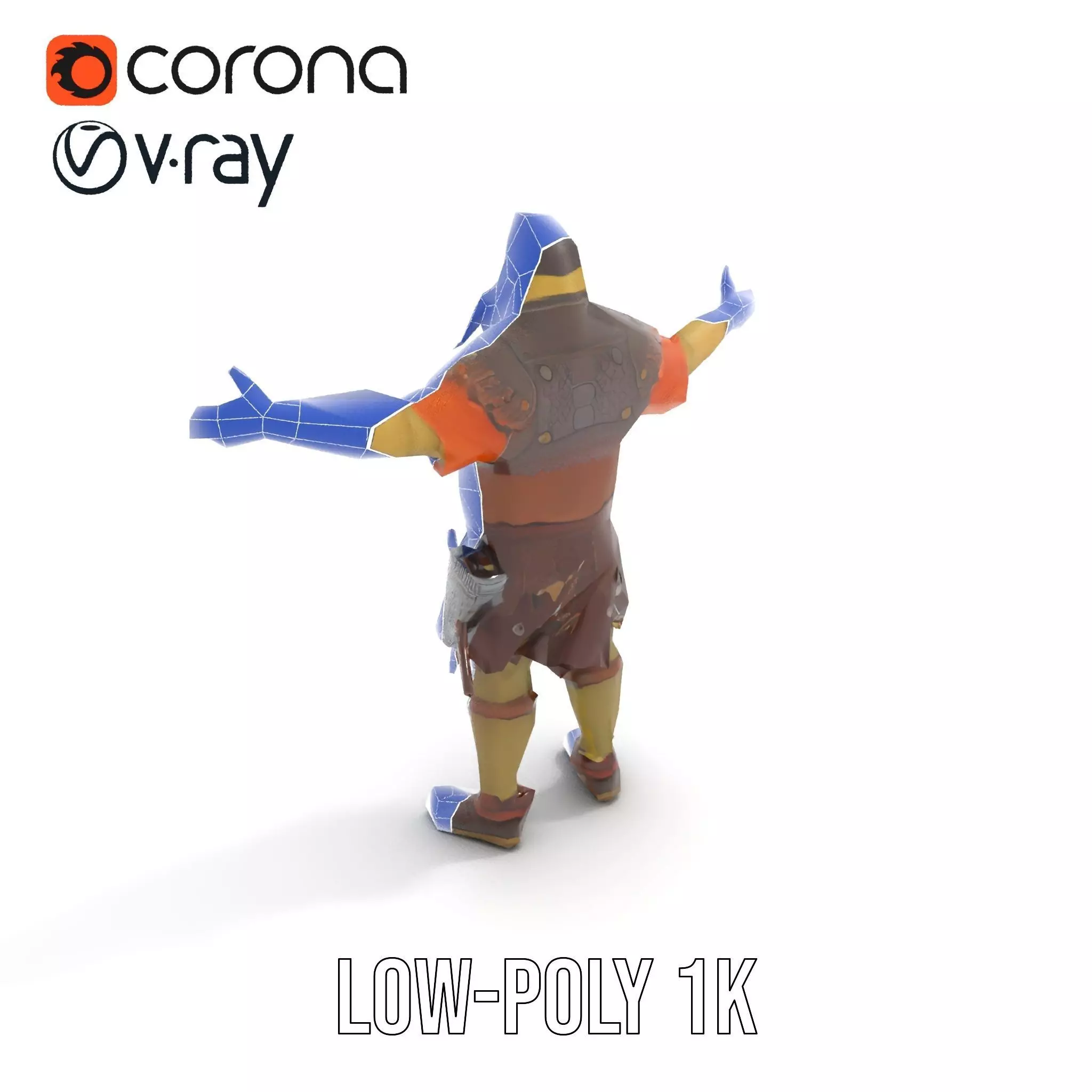 Orc Warrior Model Pack with Detailed Armor Low-poly 3D model_31