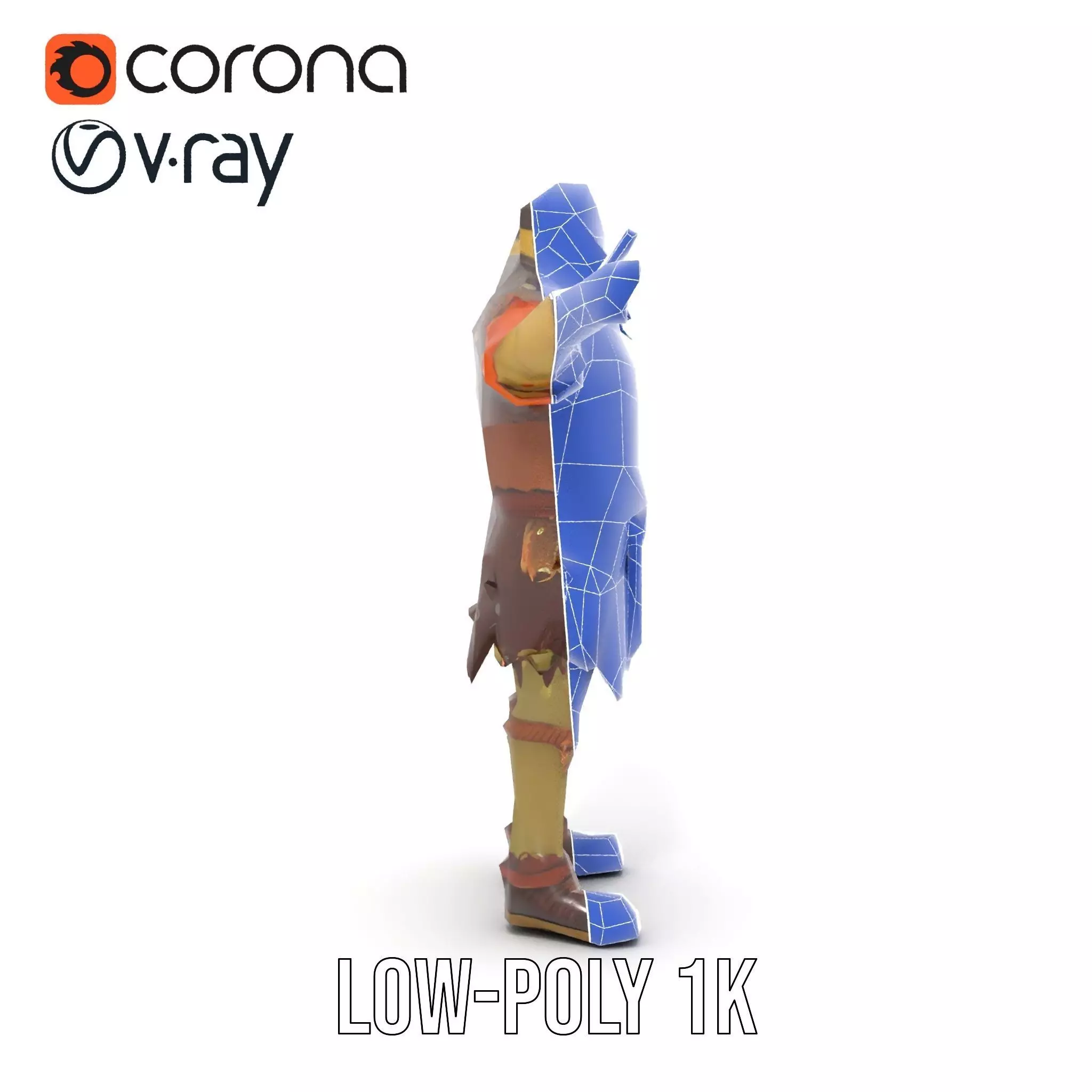 Orc Warrior Model Pack with Detailed Armor Low-poly 3D model_26