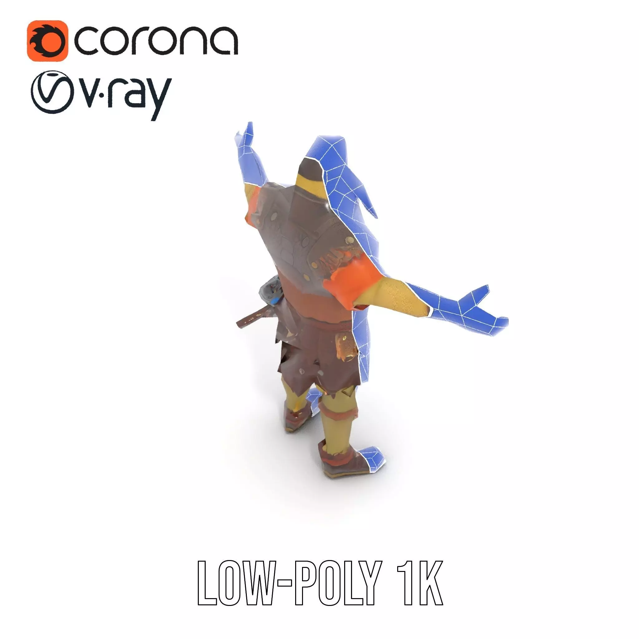 Orc Warrior Model Pack with Detailed Armor Low-poly 3D model_20