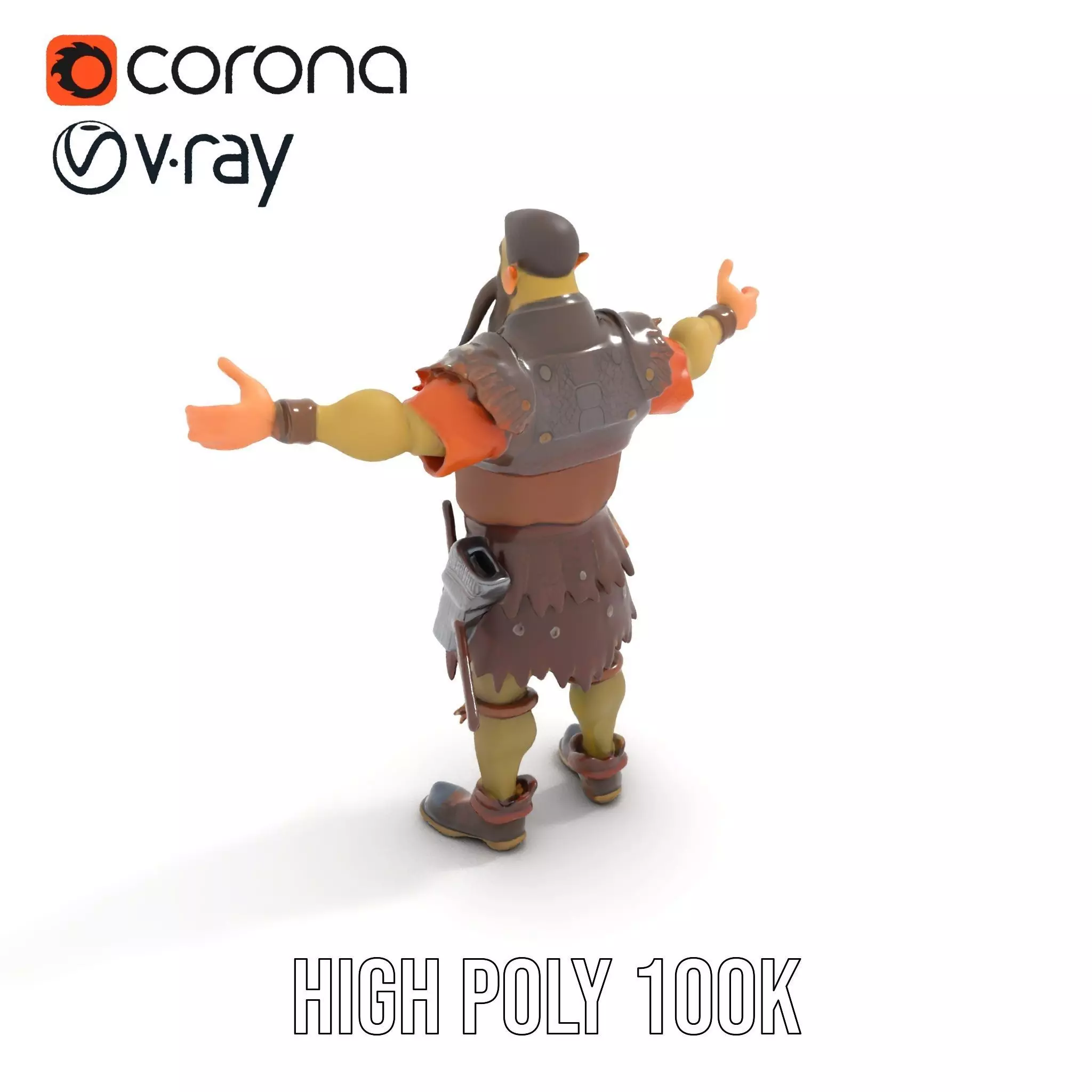 Orc Warrior Model Pack with Detailed Armor Low-poly 3D model_15