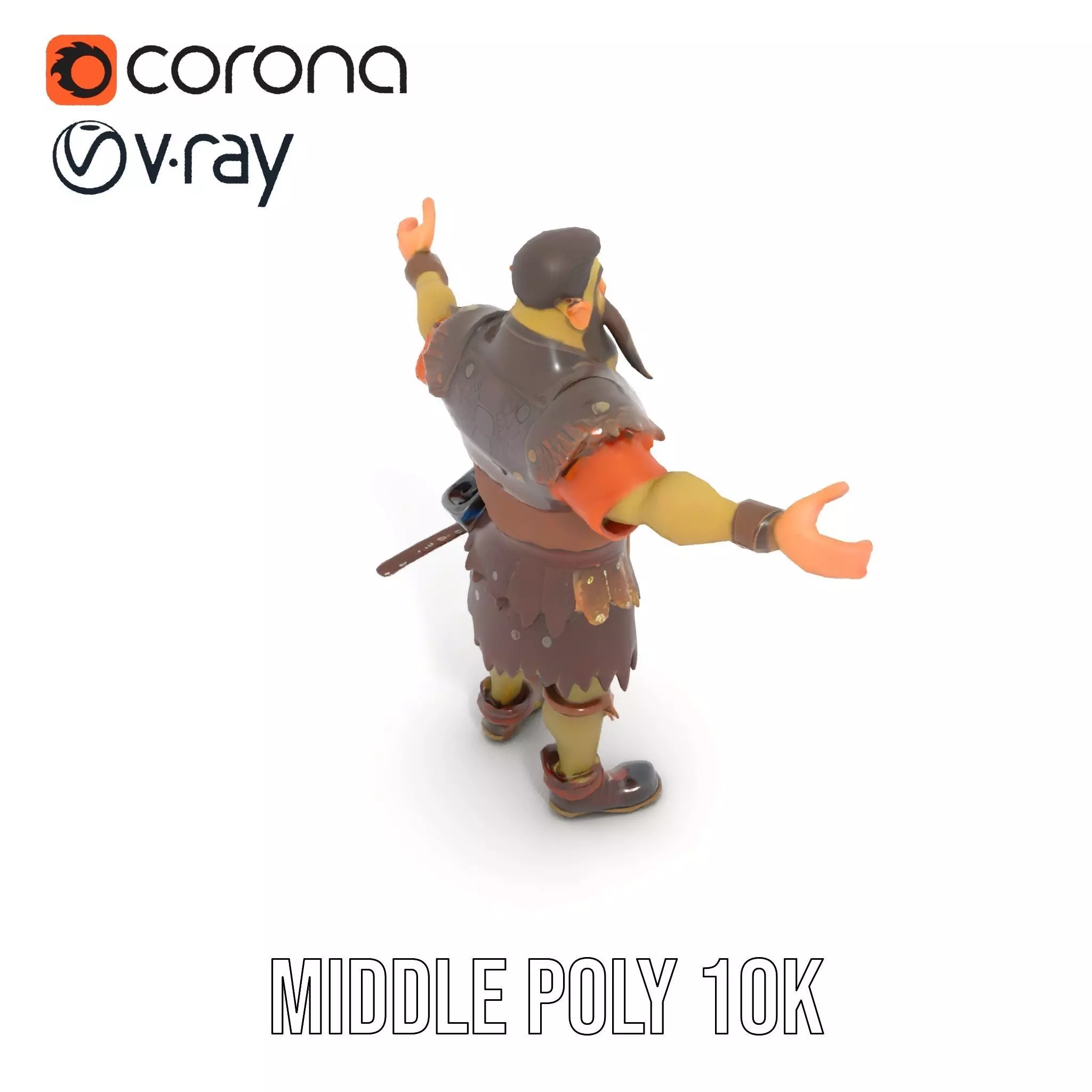 Orc Warrior Model Pack with Detailed Armor Low-poly 3D model_25