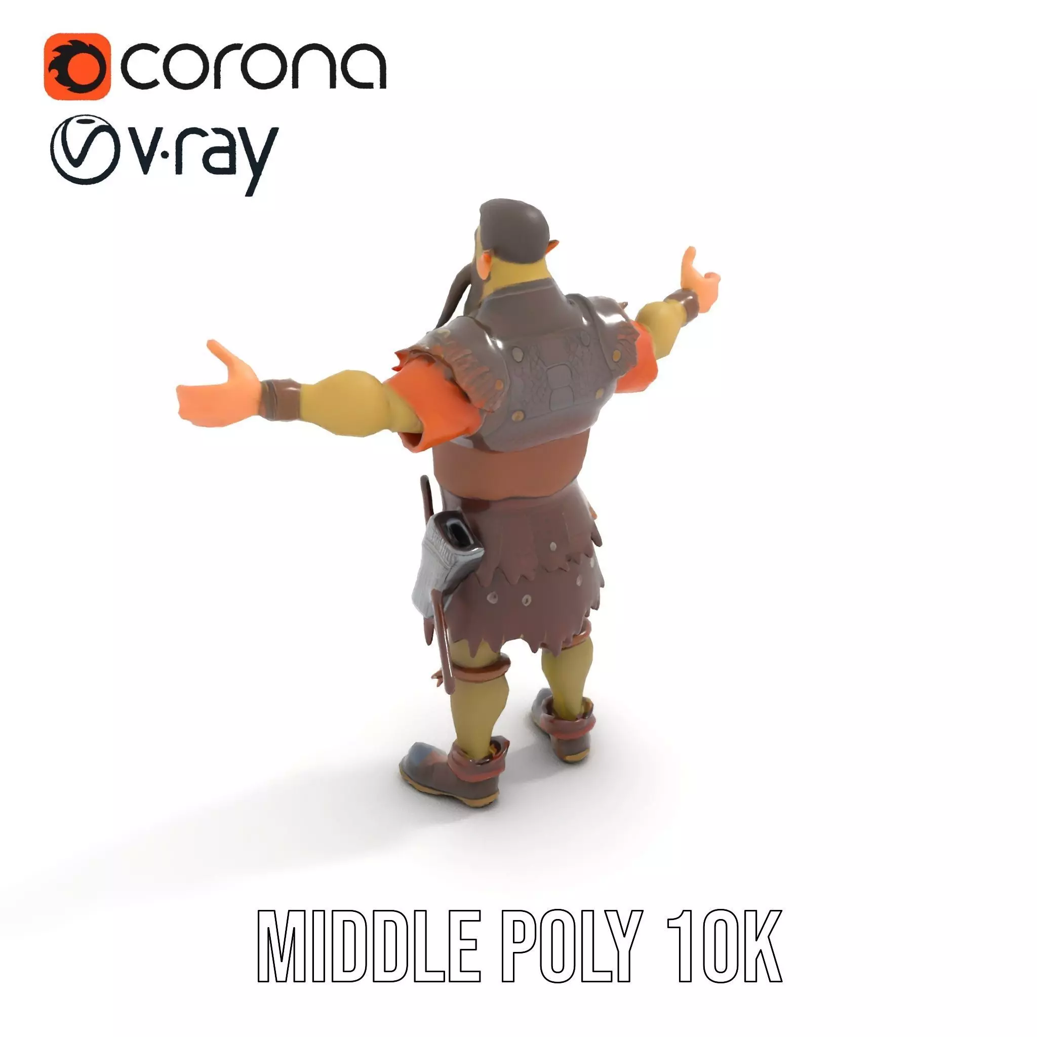 Orc Warrior Model Pack with Detailed Armor Low-poly 3D model_10
