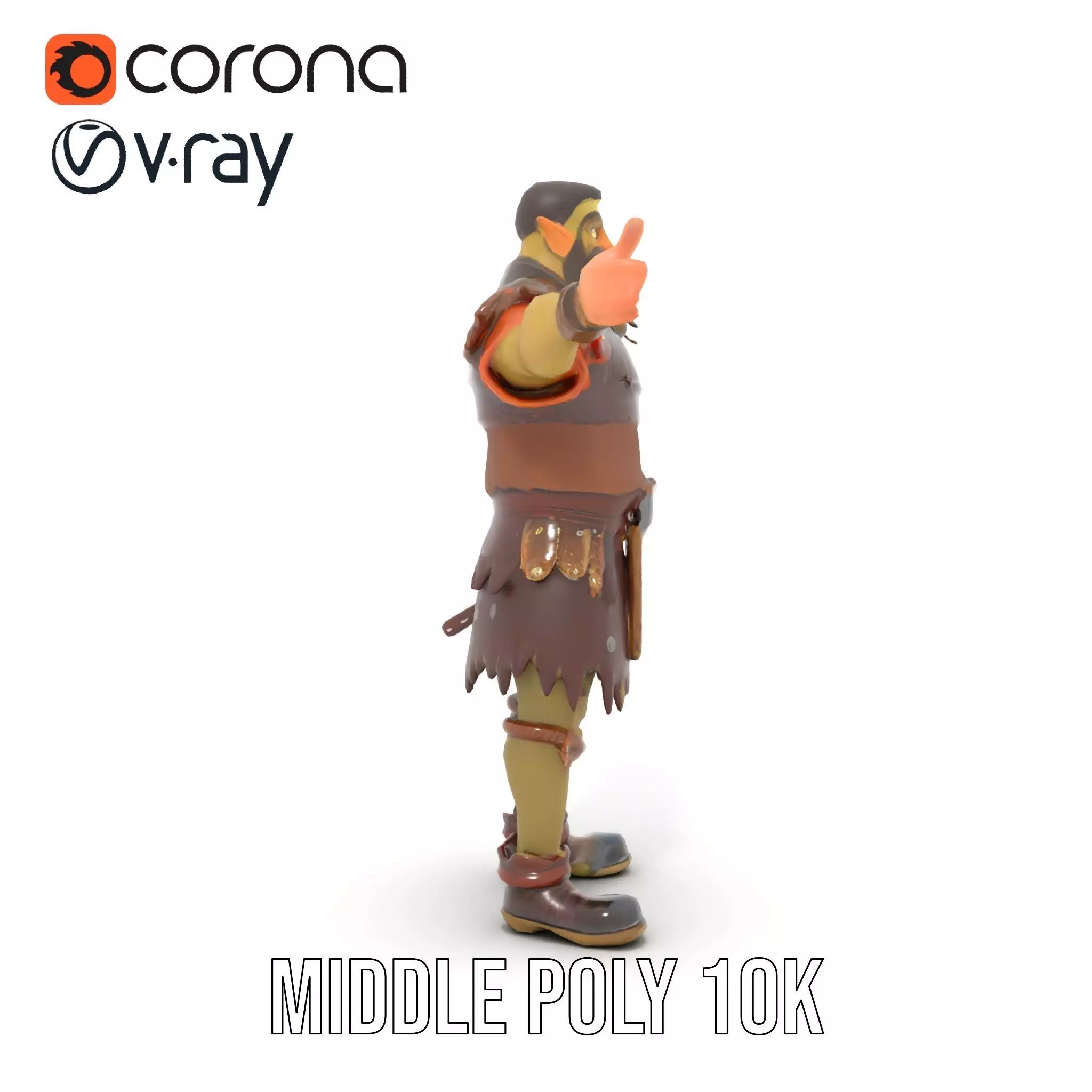 Orc Warrior Model Pack with Detailed Armor Low-poly 3D model_19