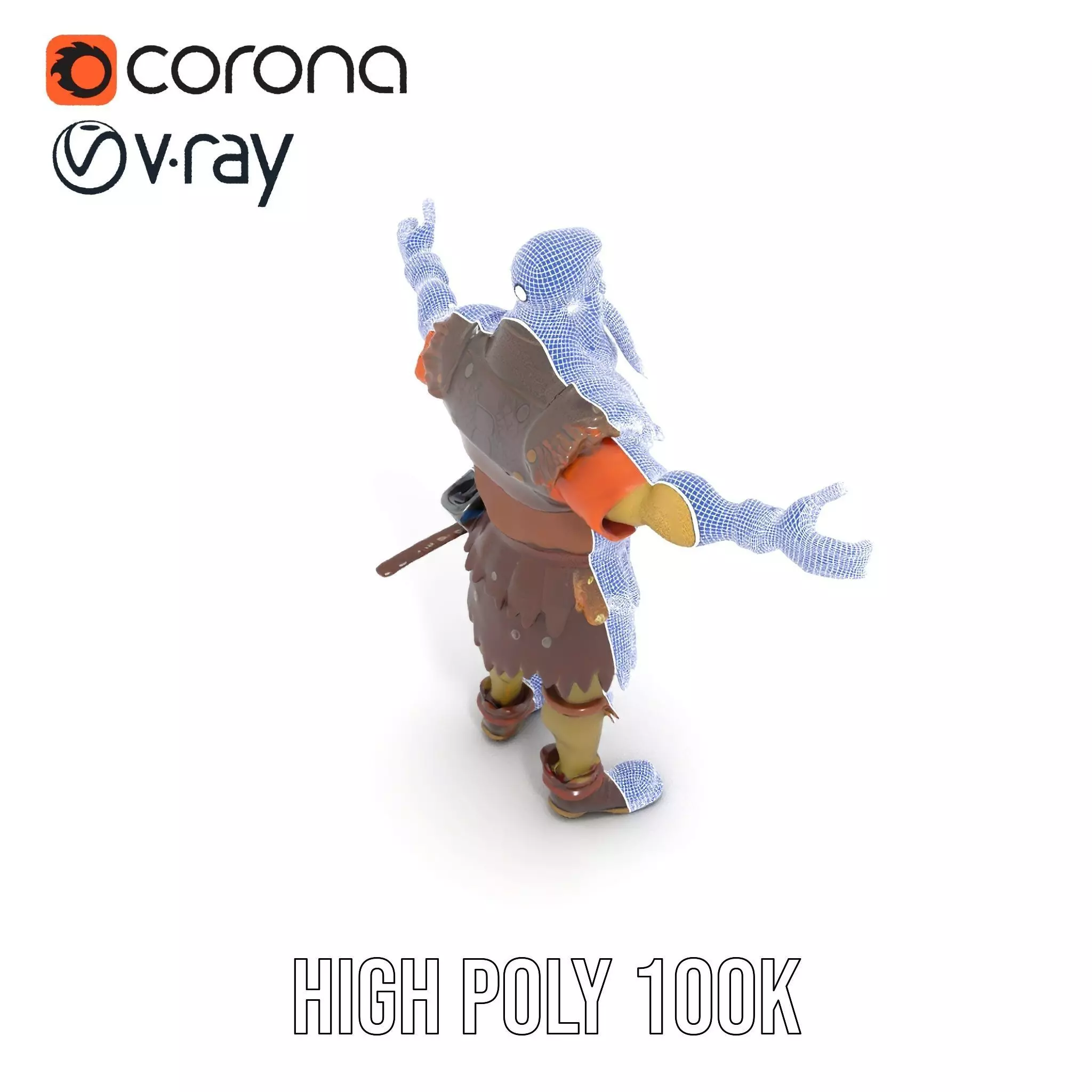 Orc Warrior Model Pack with Detailed Armor Low-poly 3D model_33