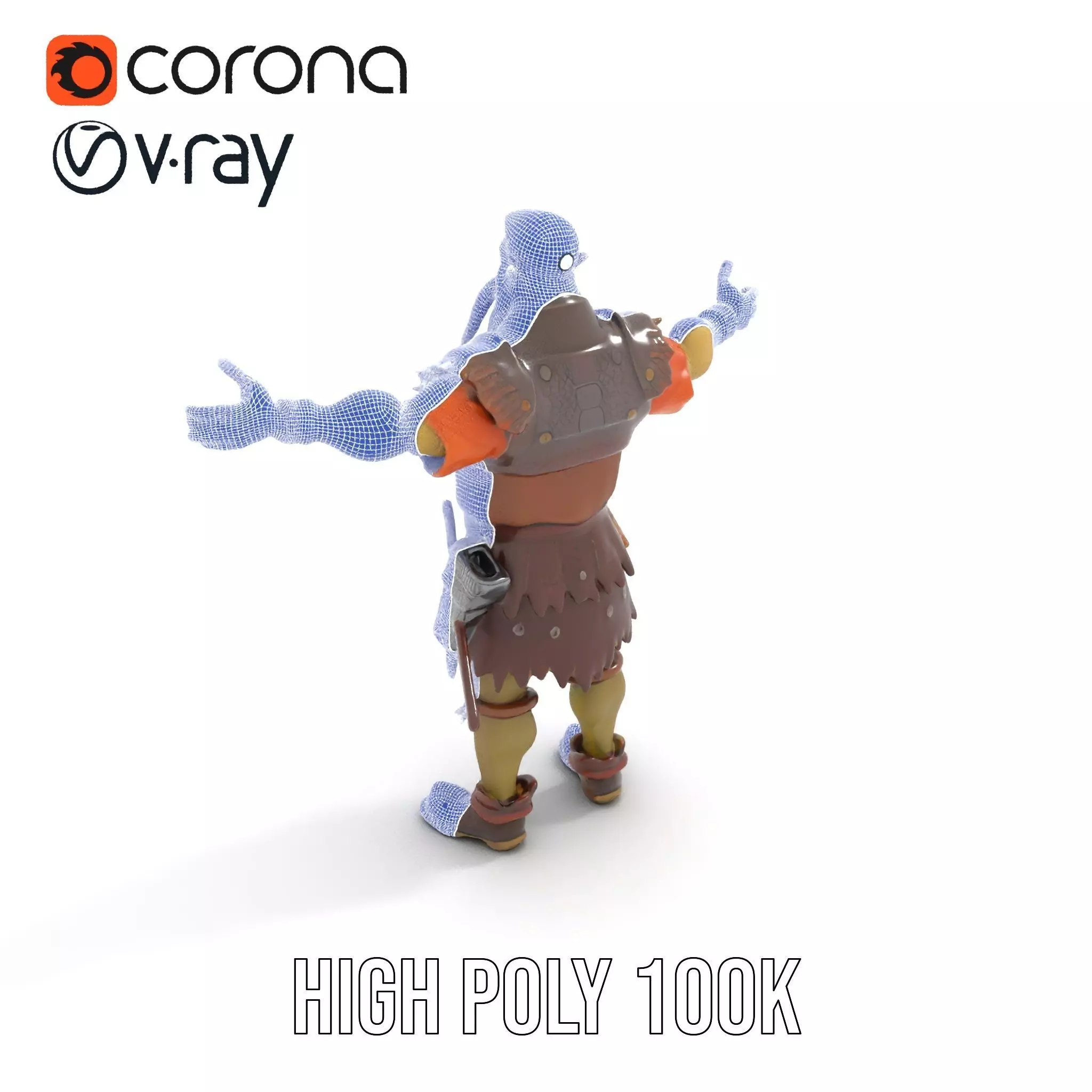 Orc Warrior Model Pack with Detailed Armor Low-poly 3D model_32