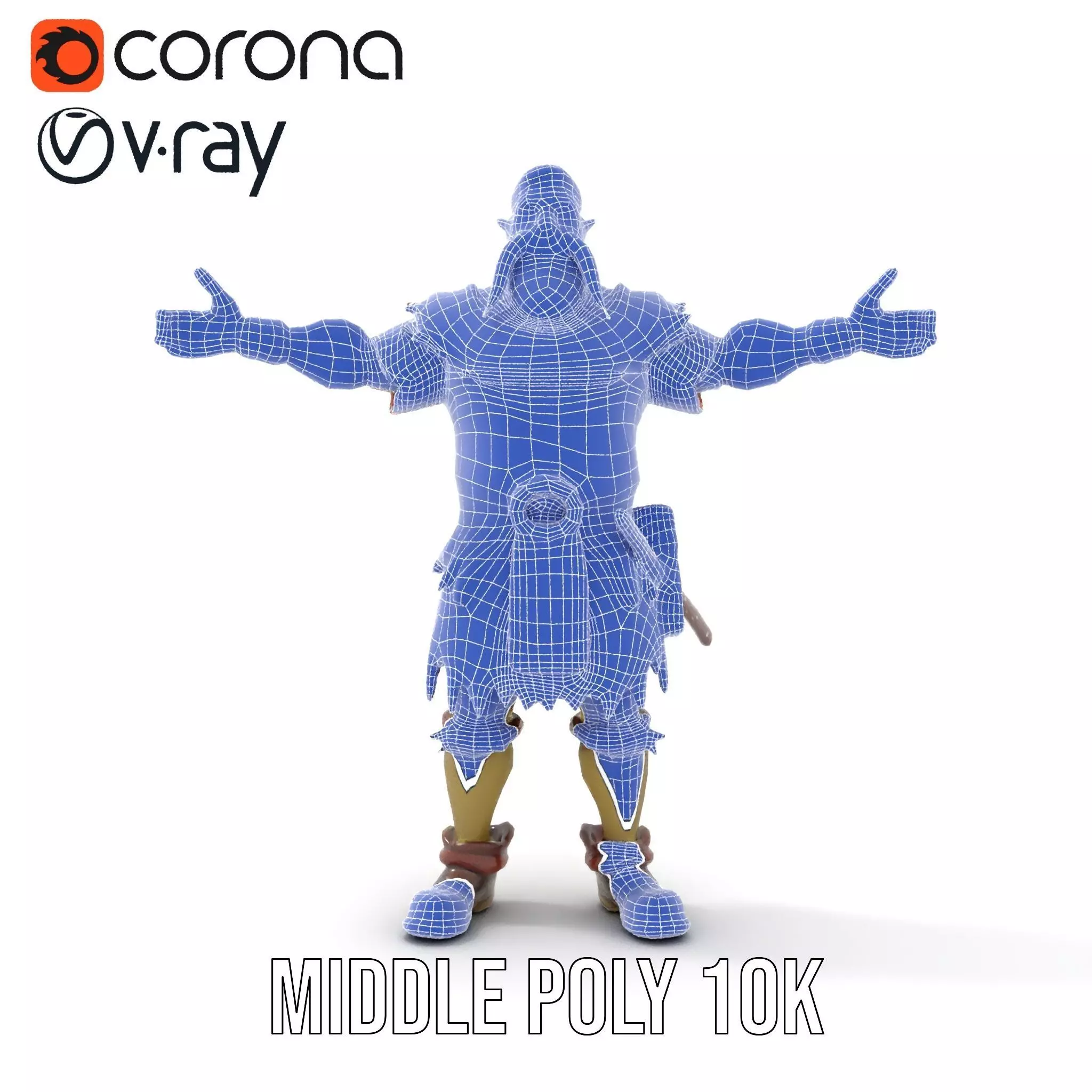 Orc Warrior Model Pack with Detailed Armor Low-poly 3D model_16