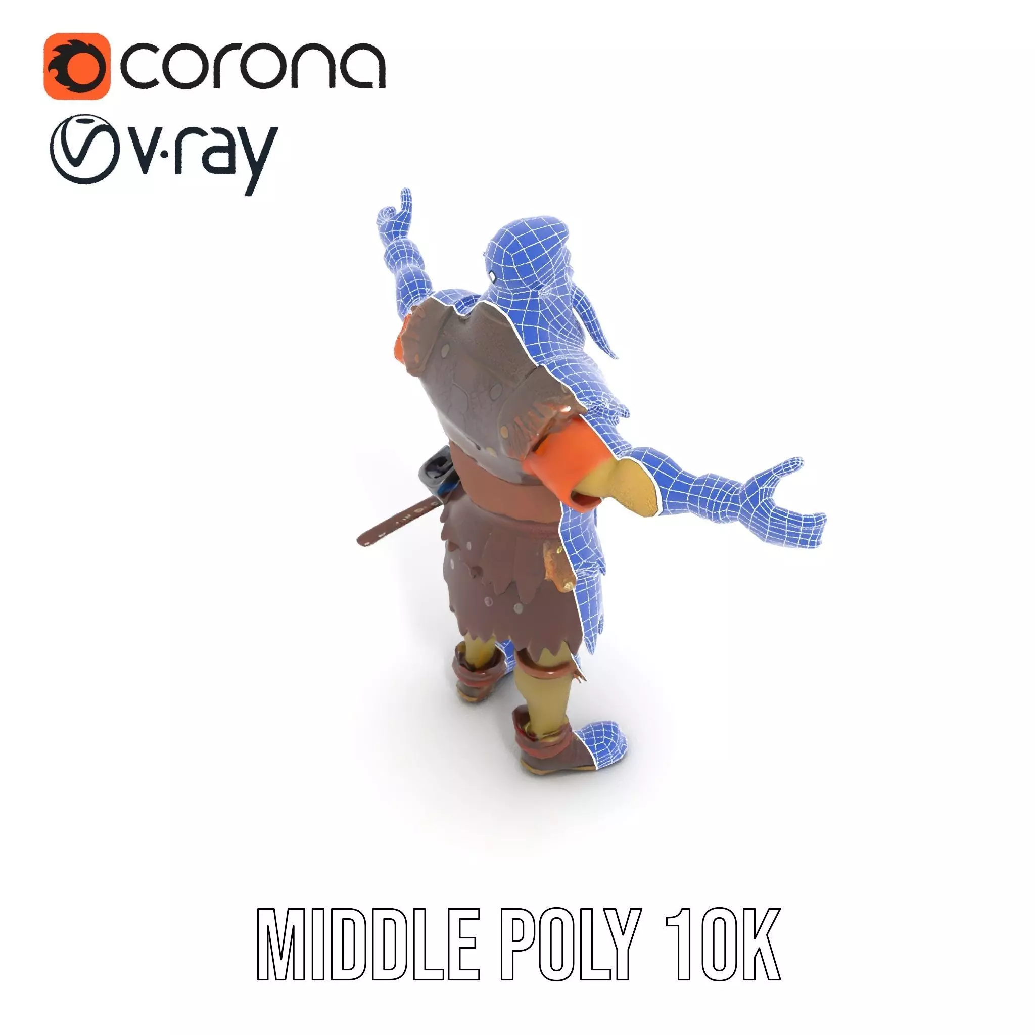 Orc Warrior Model Pack with Detailed Armor Low-poly 3D model_28