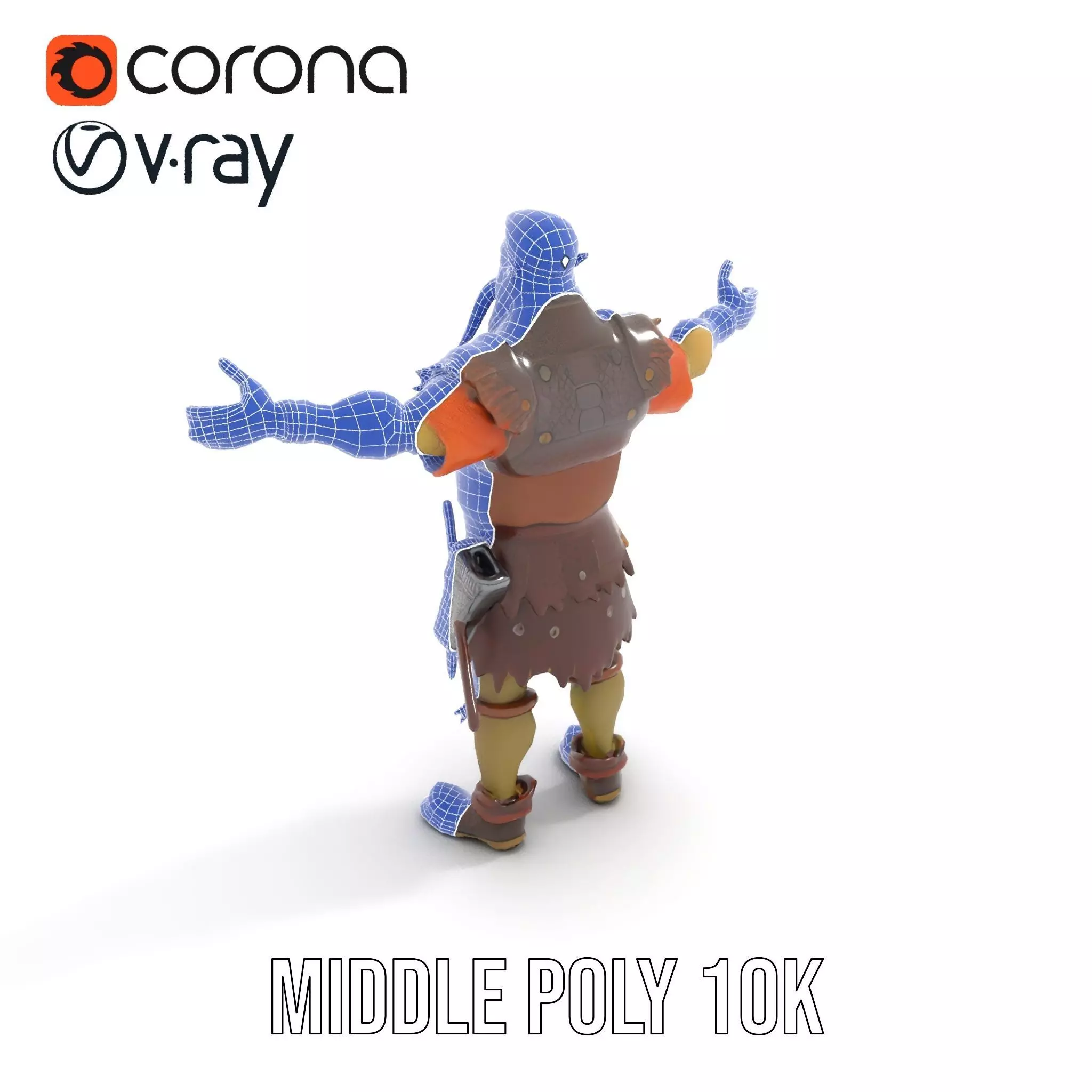 Orc Warrior Model Pack with Detailed Armor Low-poly 3D model_13