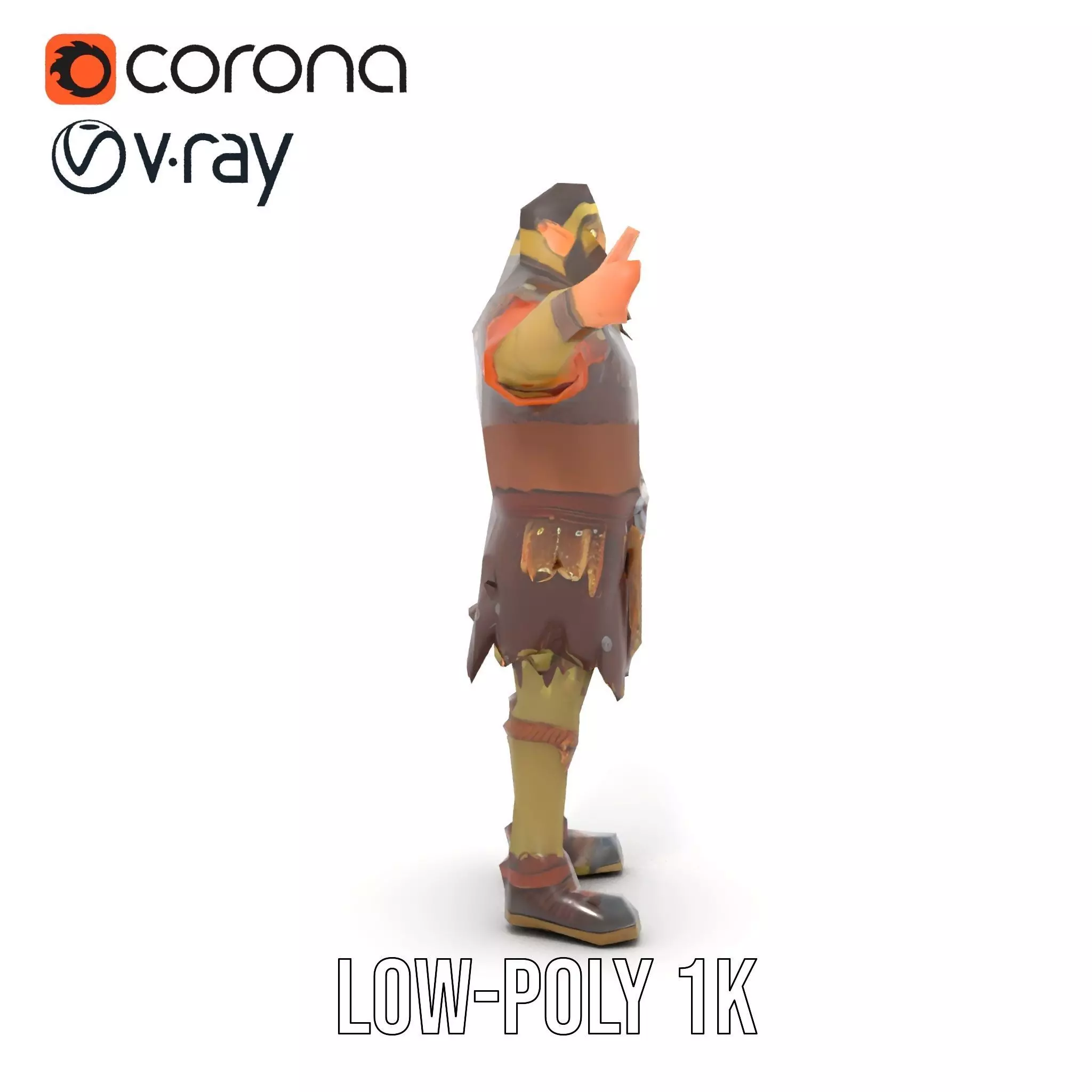 Orc Warrior Model Pack with Detailed Armor Low-poly 3D model_29