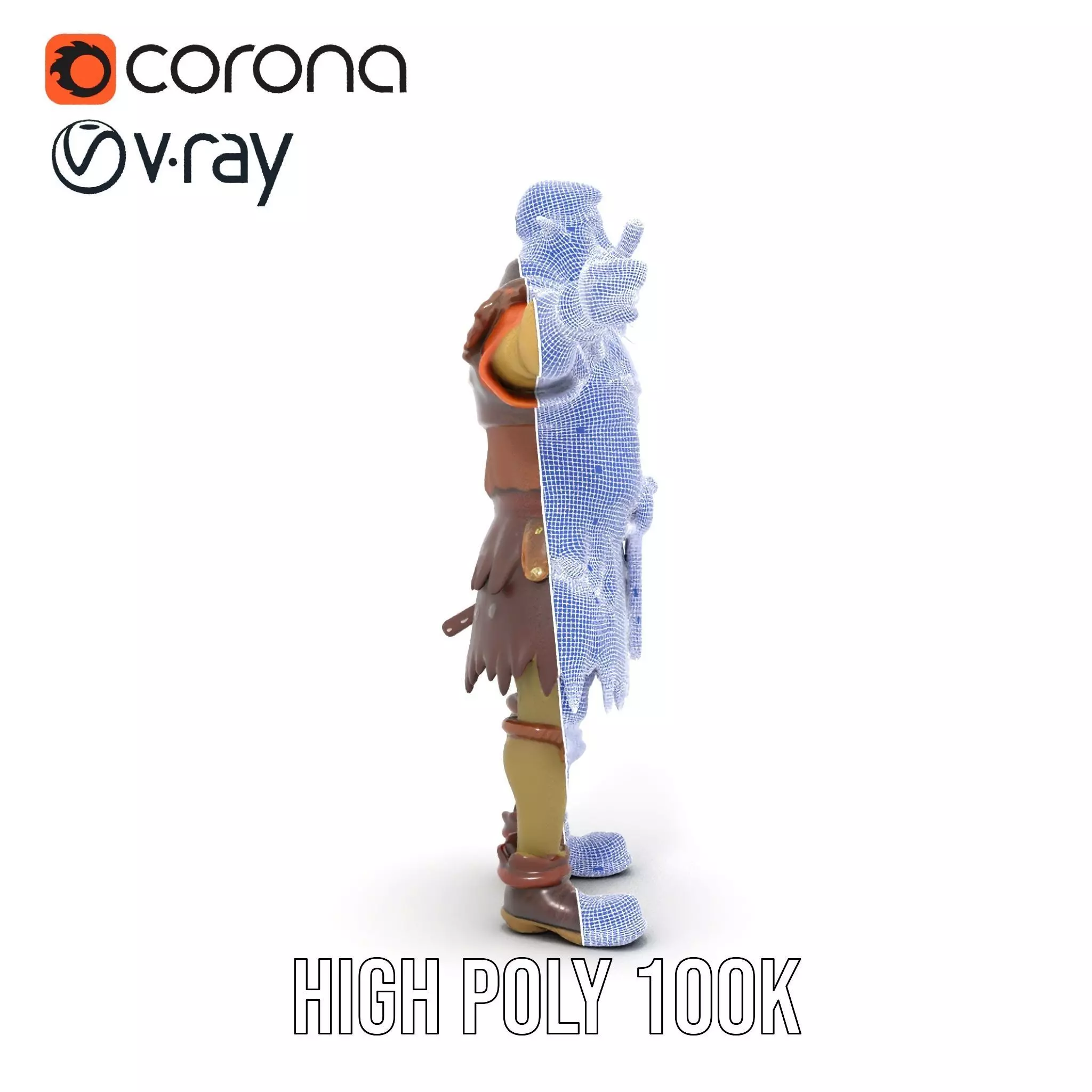 Orc Warrior Model Pack with Detailed Armor Low-poly 3D model_34