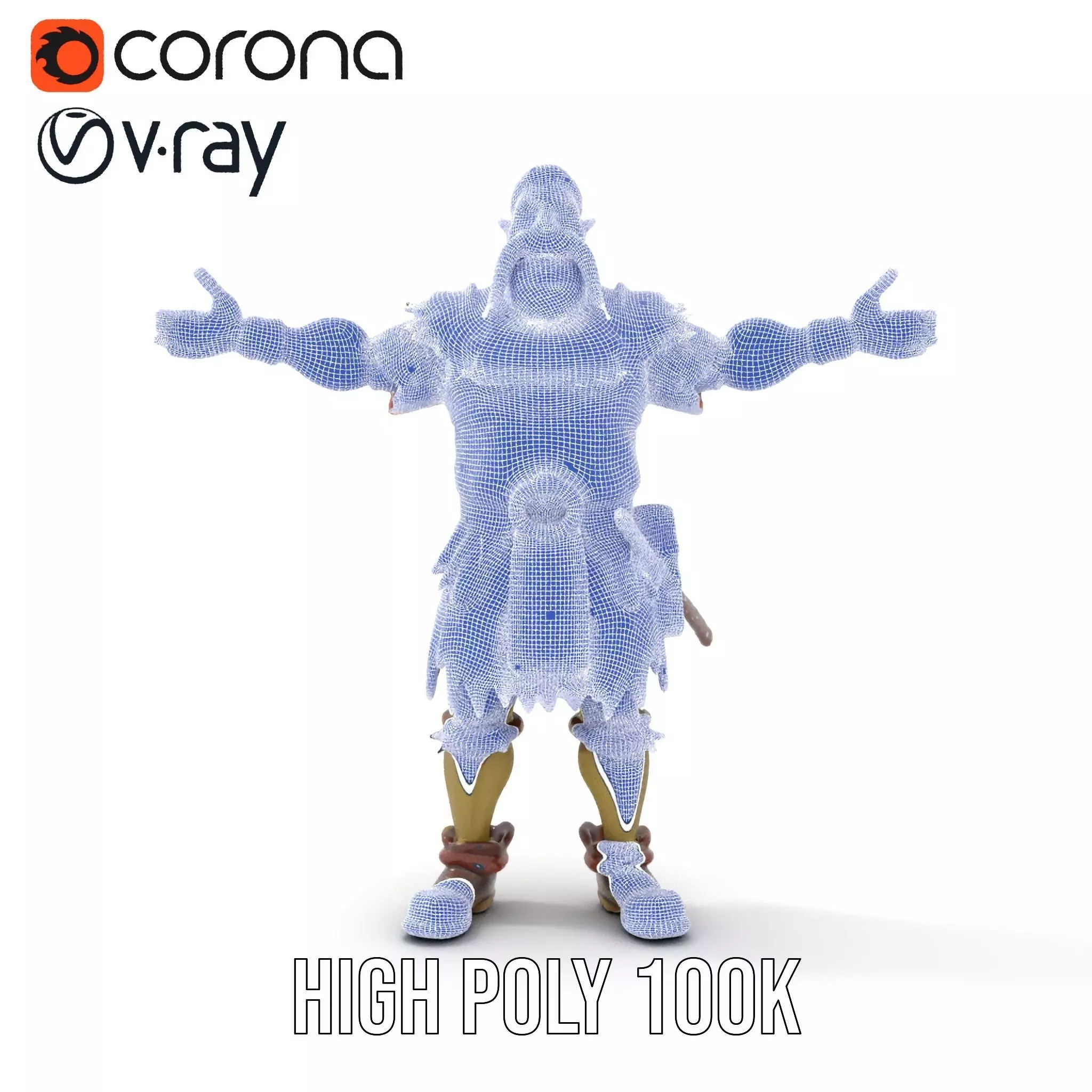 Orc Warrior Model Pack with Detailed Armor Low-poly 3D model_35