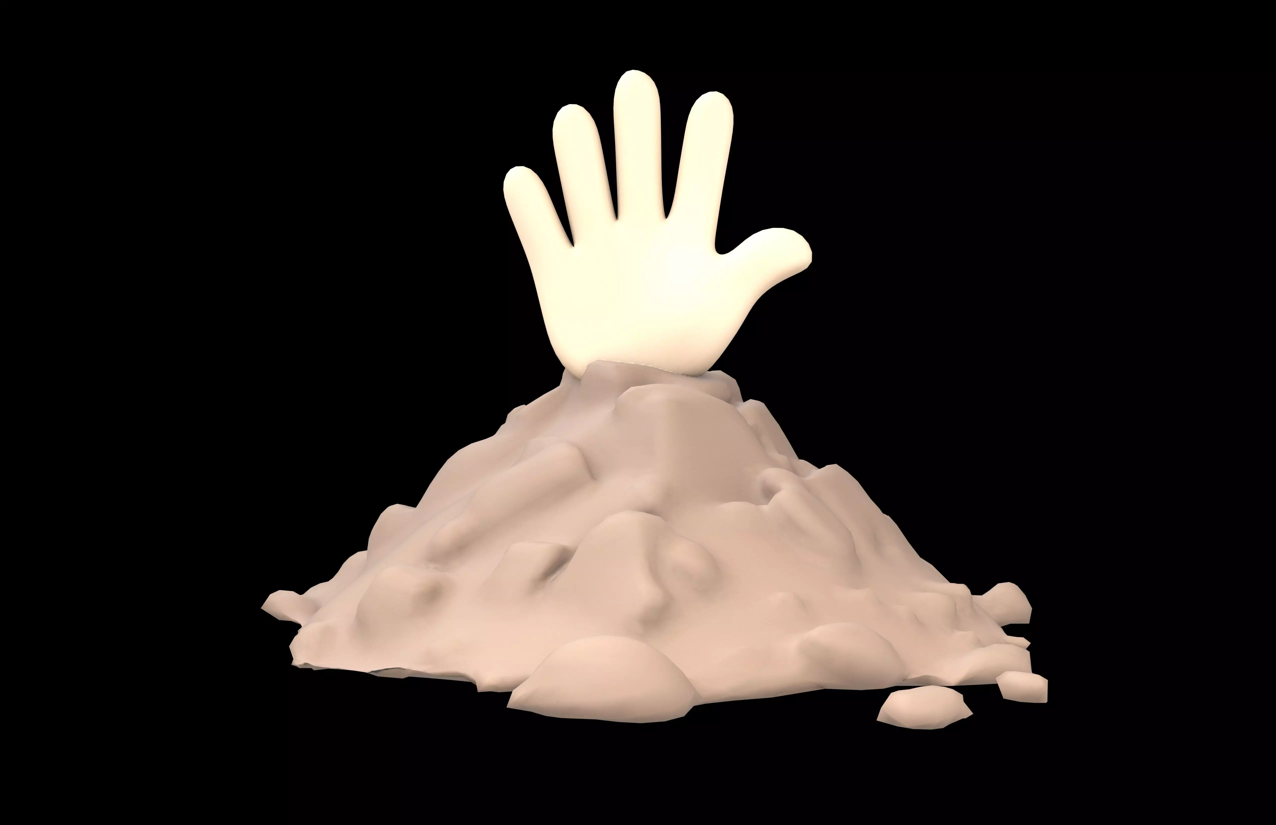 Hand Under Ground Icon v1 001 Low-poly 3D model_1